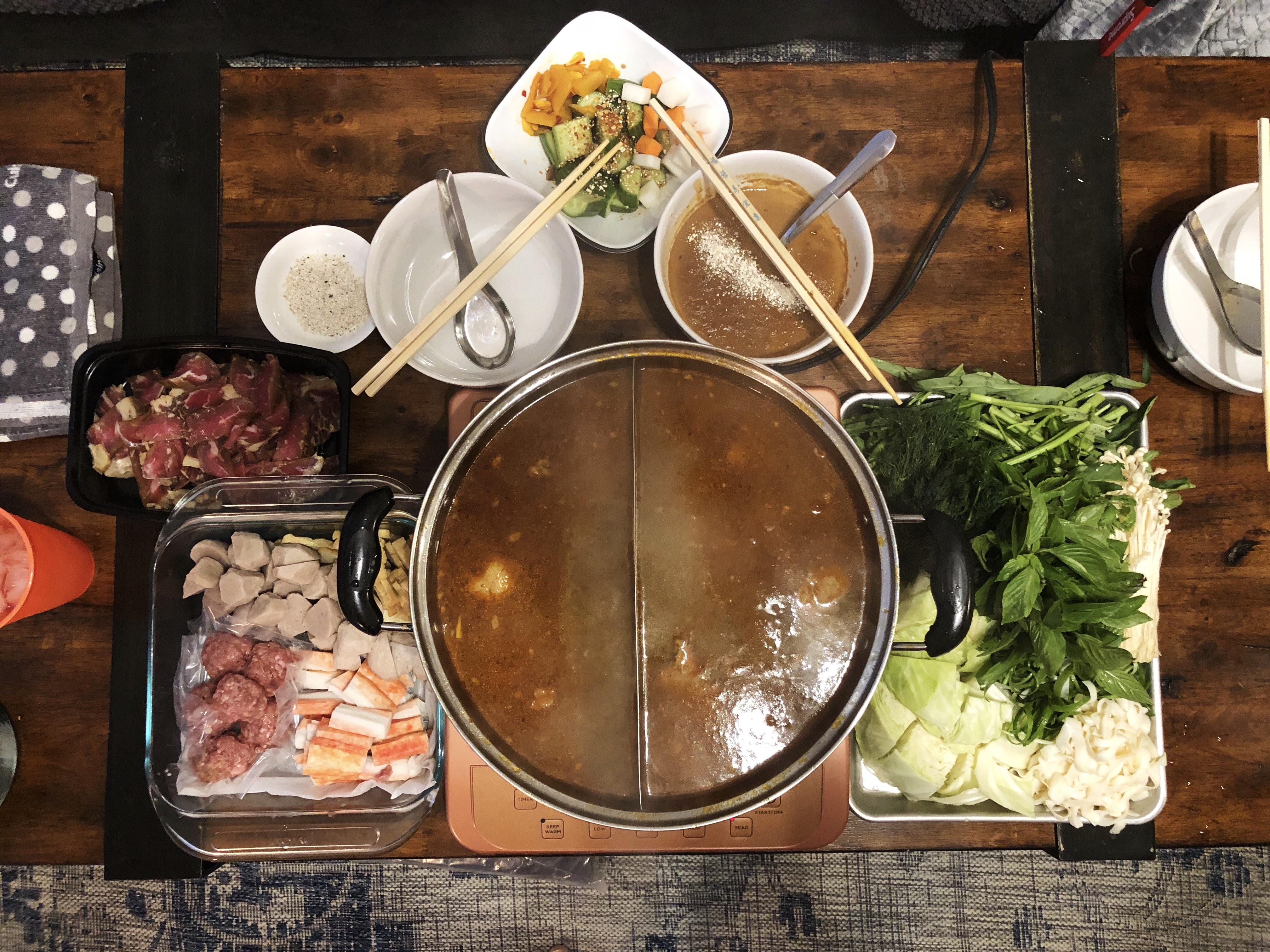 Hot pot at home! Super Keto friendly with the shirataki noodles. r