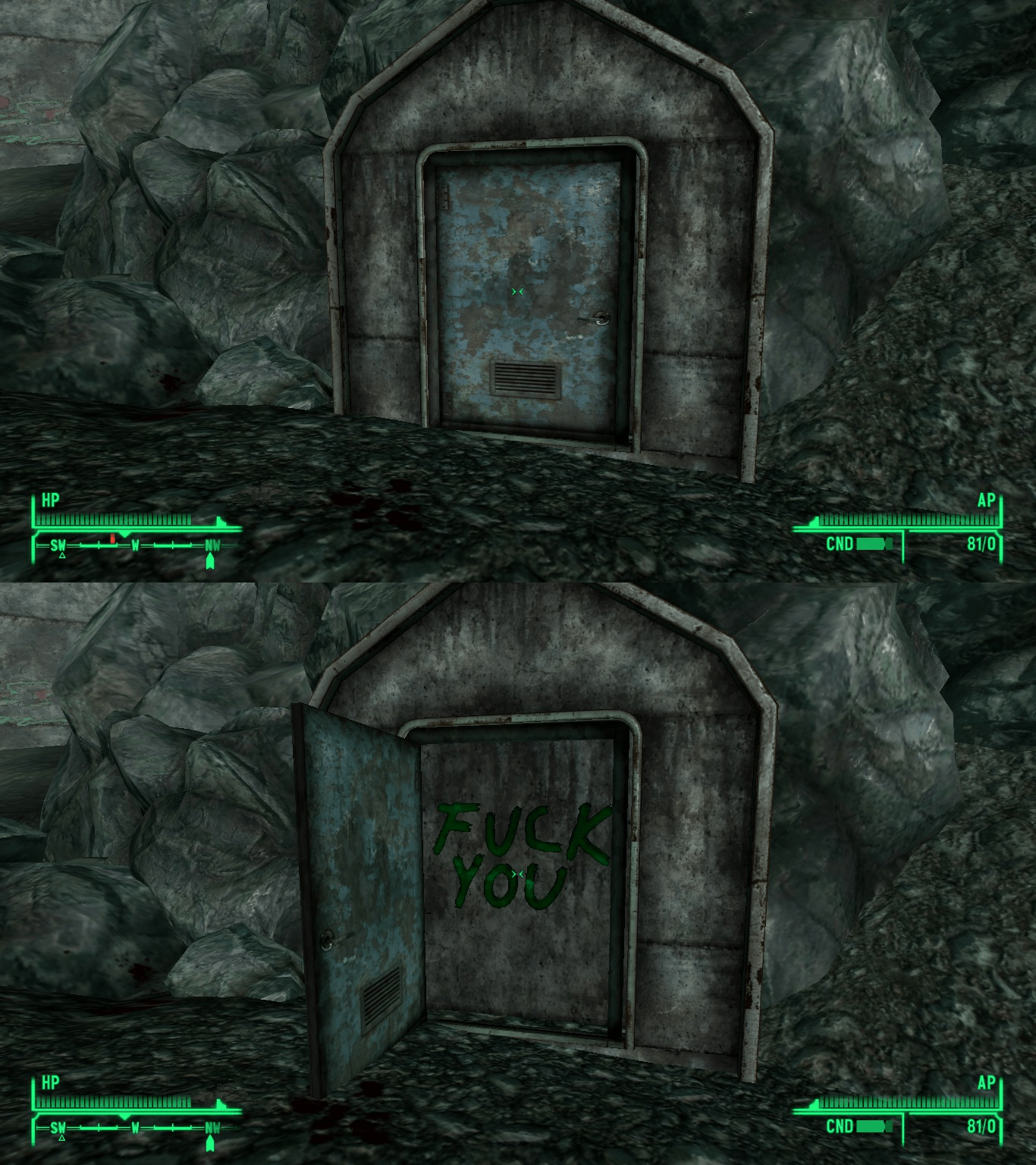 When you're playing Fallout 3 and you see a door, and you're basically