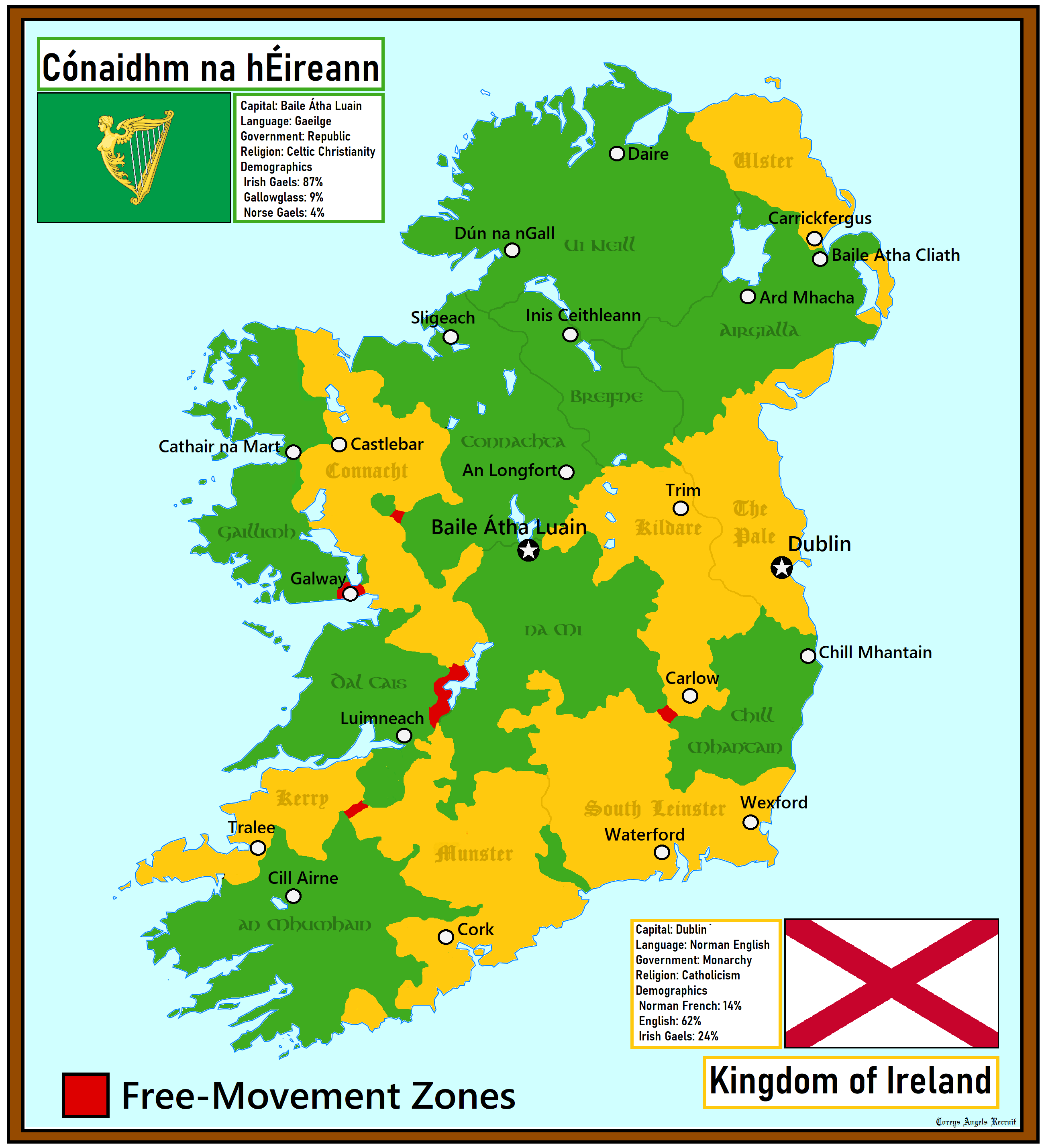 Partition of Ireland, if the Partition Was Based on Old English