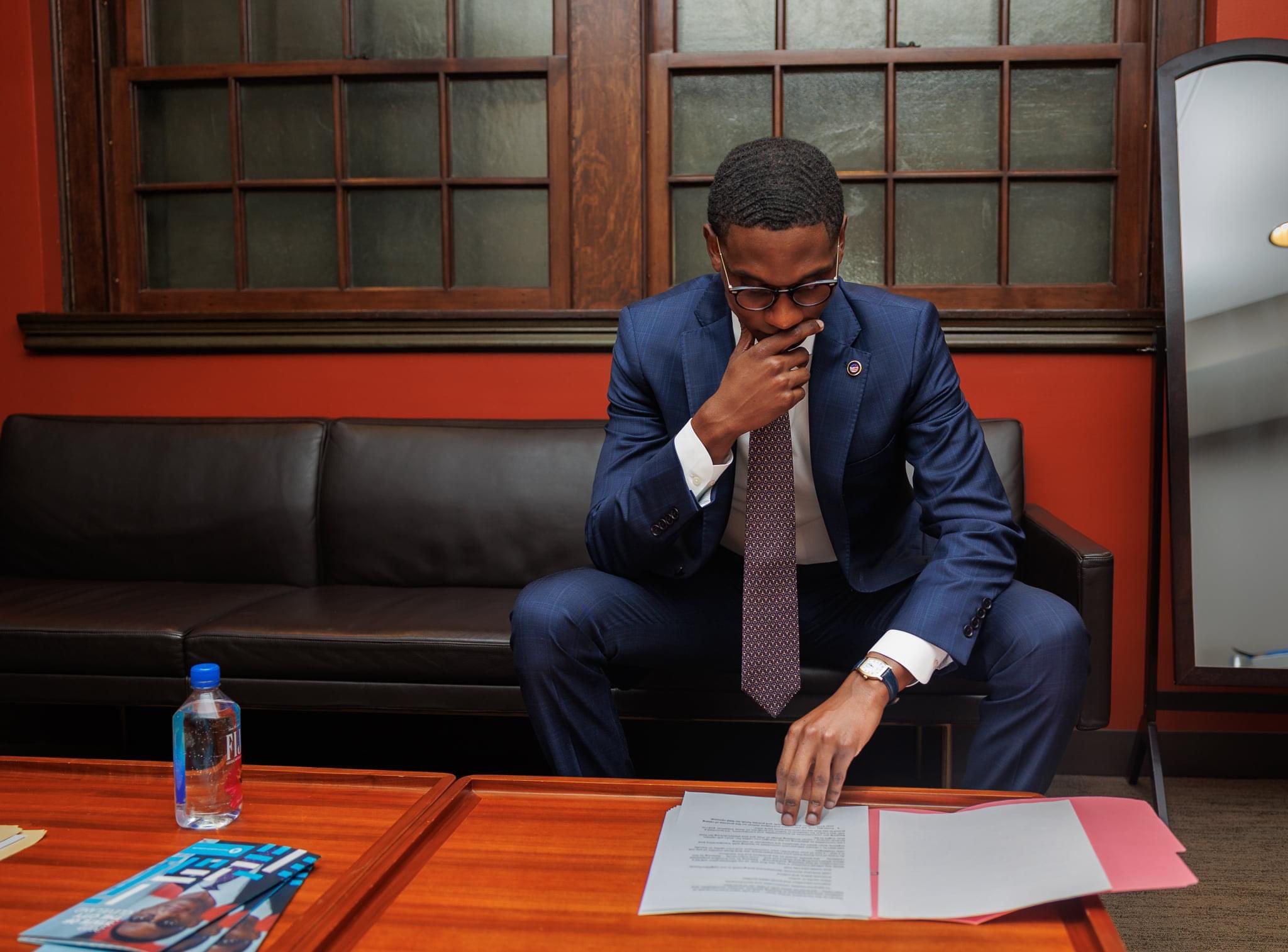 Mayor Justin Bibb before his State of the City address last night r