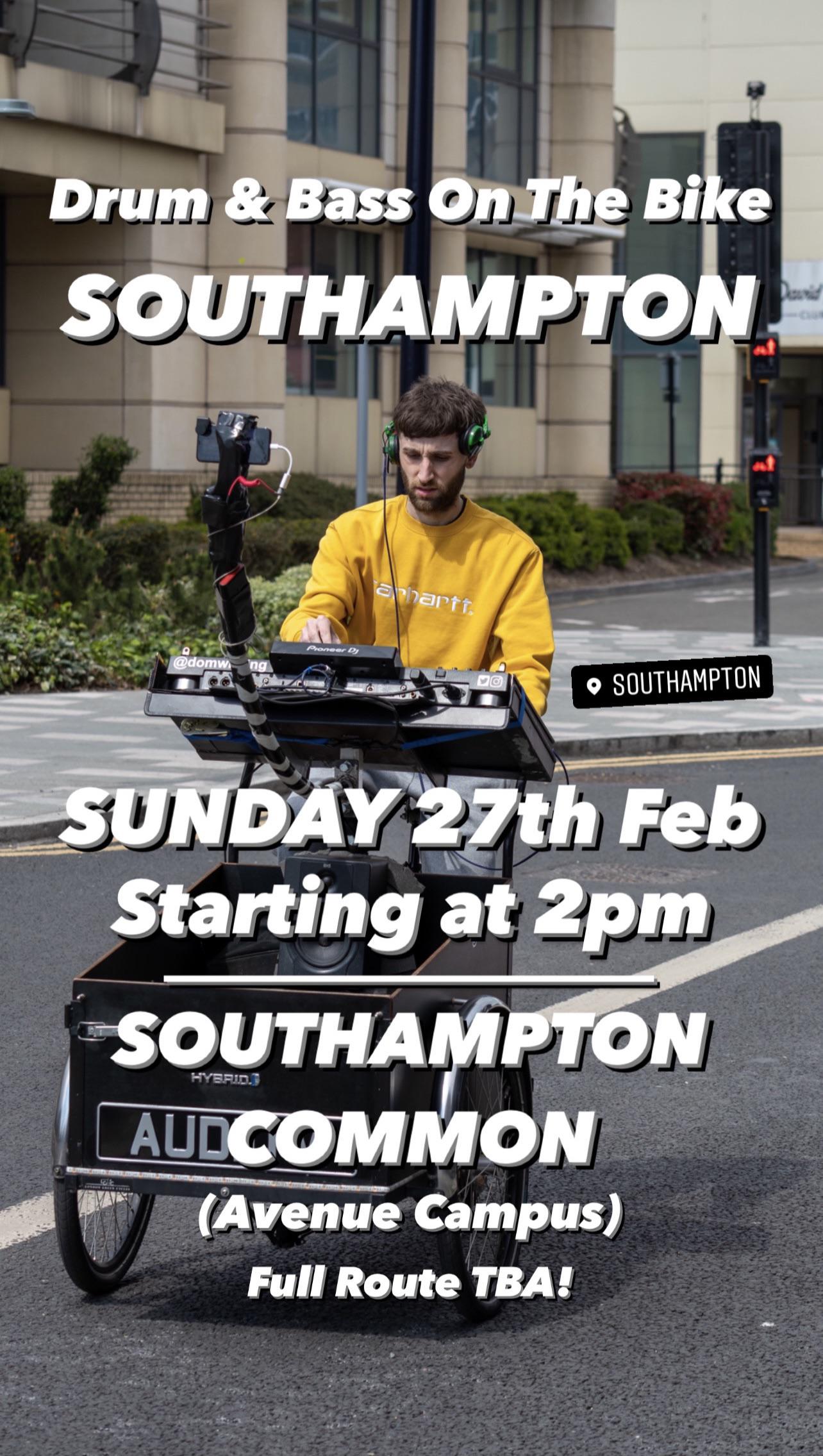 Drum & Bass On The Bike SOUTHAMPTON! Sunday 27th Feb.. Southampton