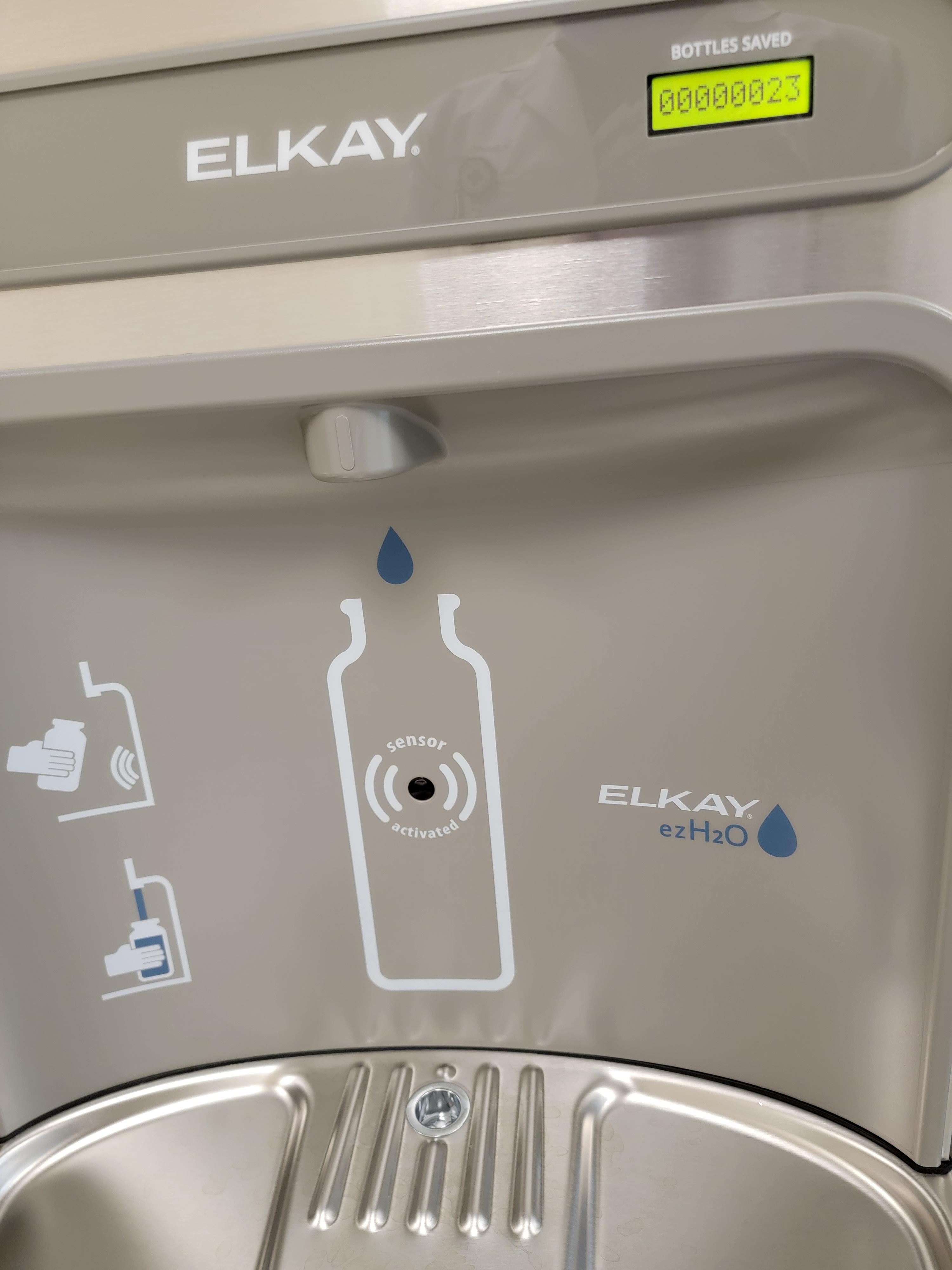 This public water dispenser keeps track of the number of bottles saved