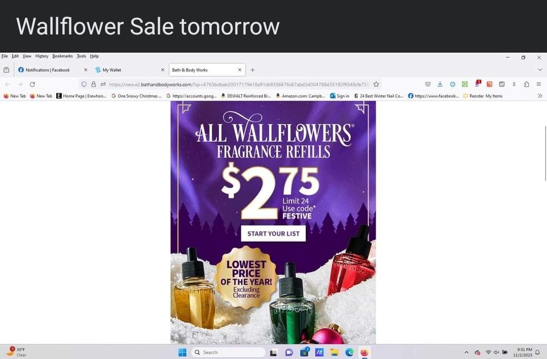 Wallflower sale! r/bathandbodyworks