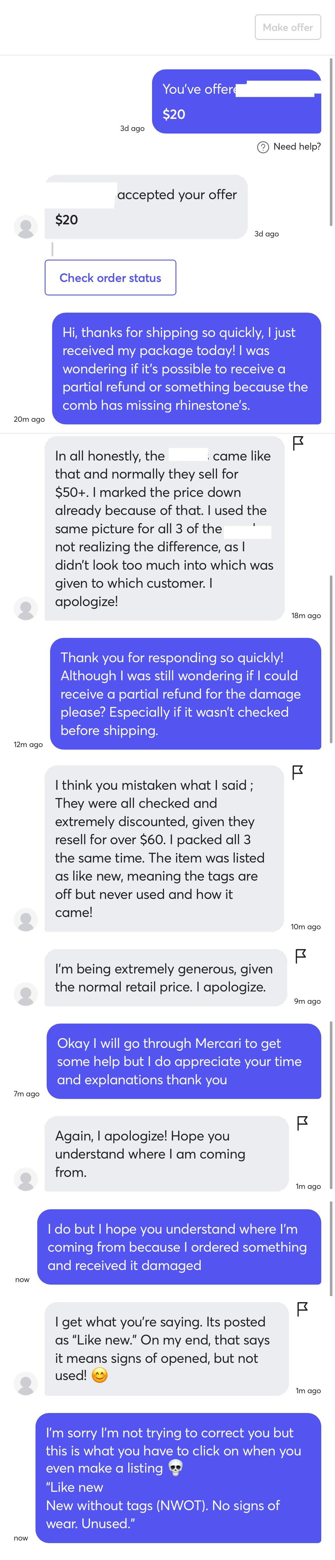 I know it’s just 20 but the item arrived damaged despite it being