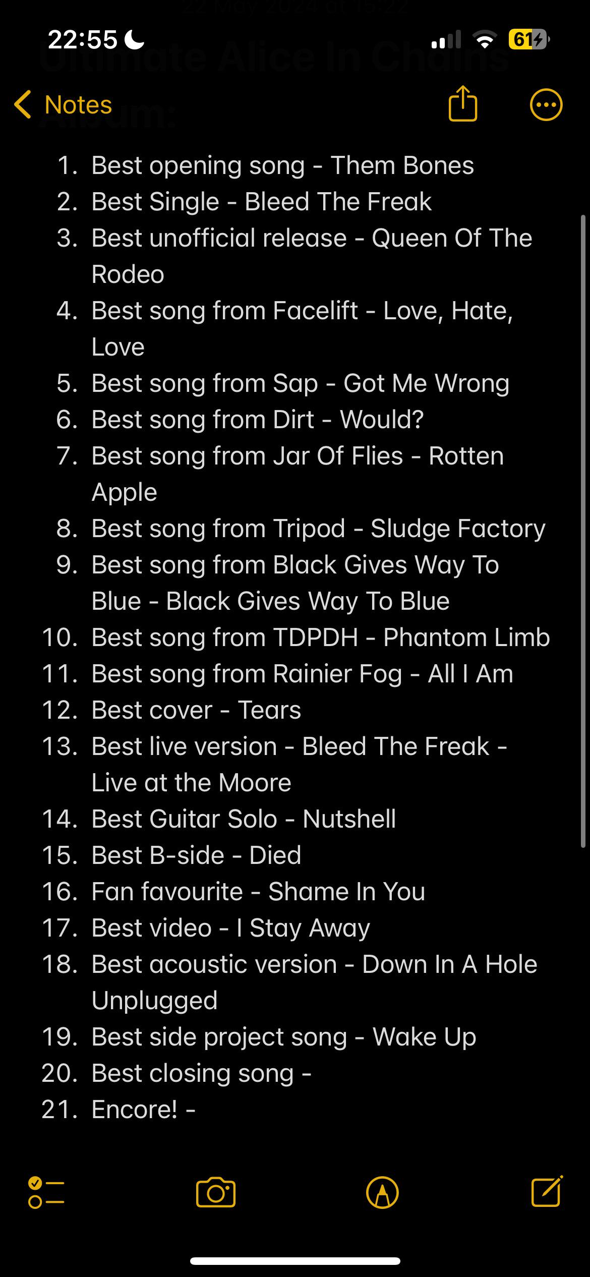 Alice In Chains Ultimate Album Wake Up won best song from a side