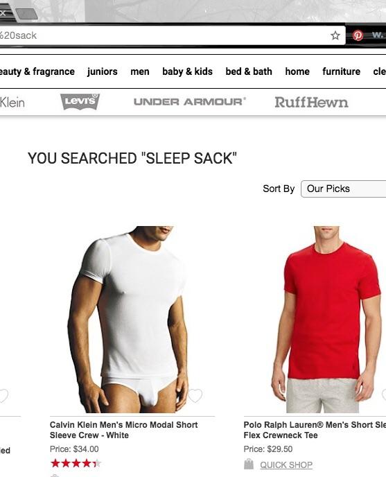 I was looking for those wearable blankets for babies. Now I can’t unsee