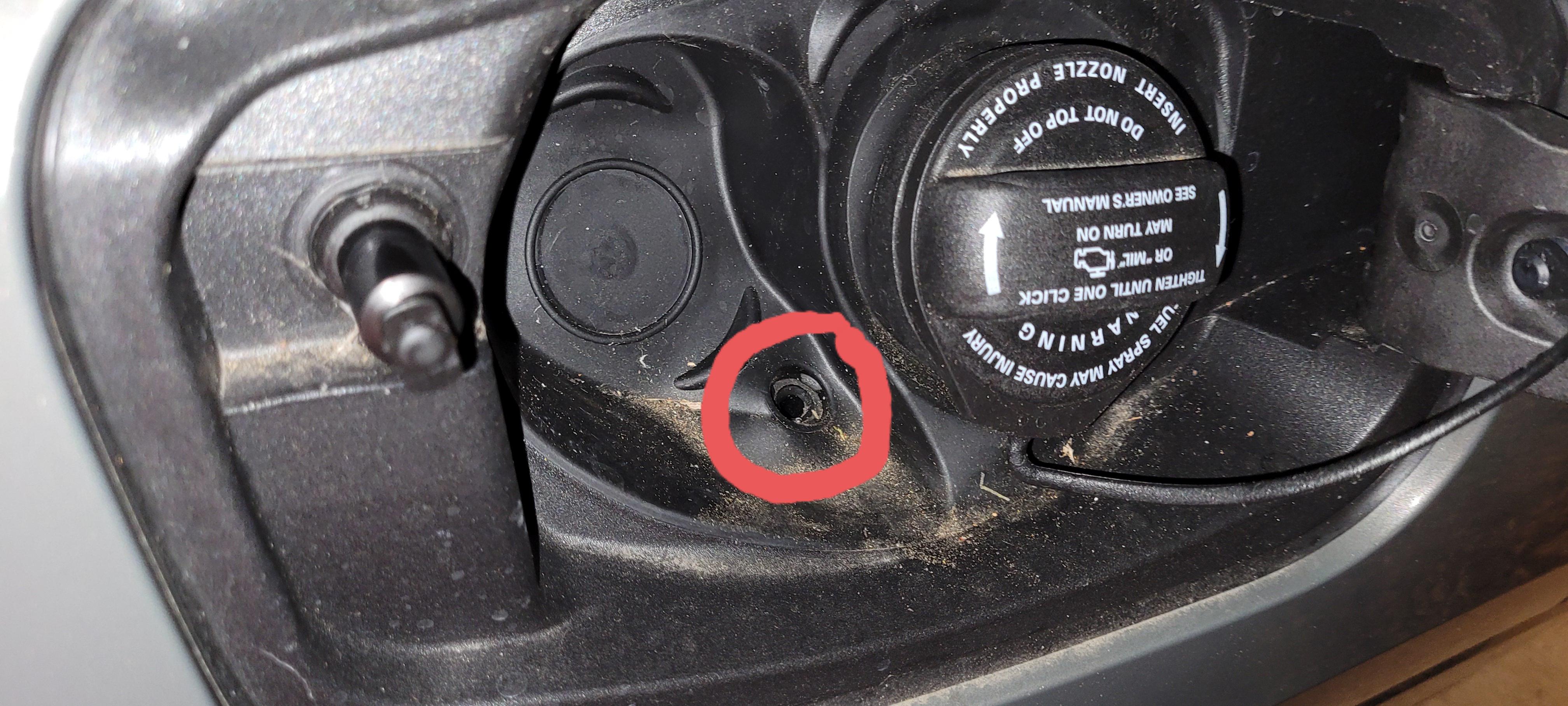 2022 Q3. Went to fuel up and just noticed this in the fuel compartment