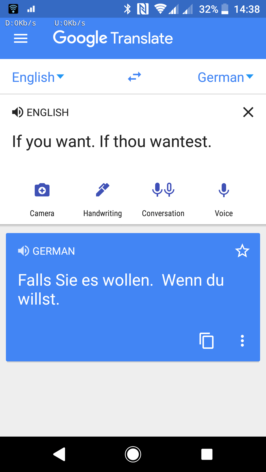 To force Google Translate to give you the informal personal pronoun for