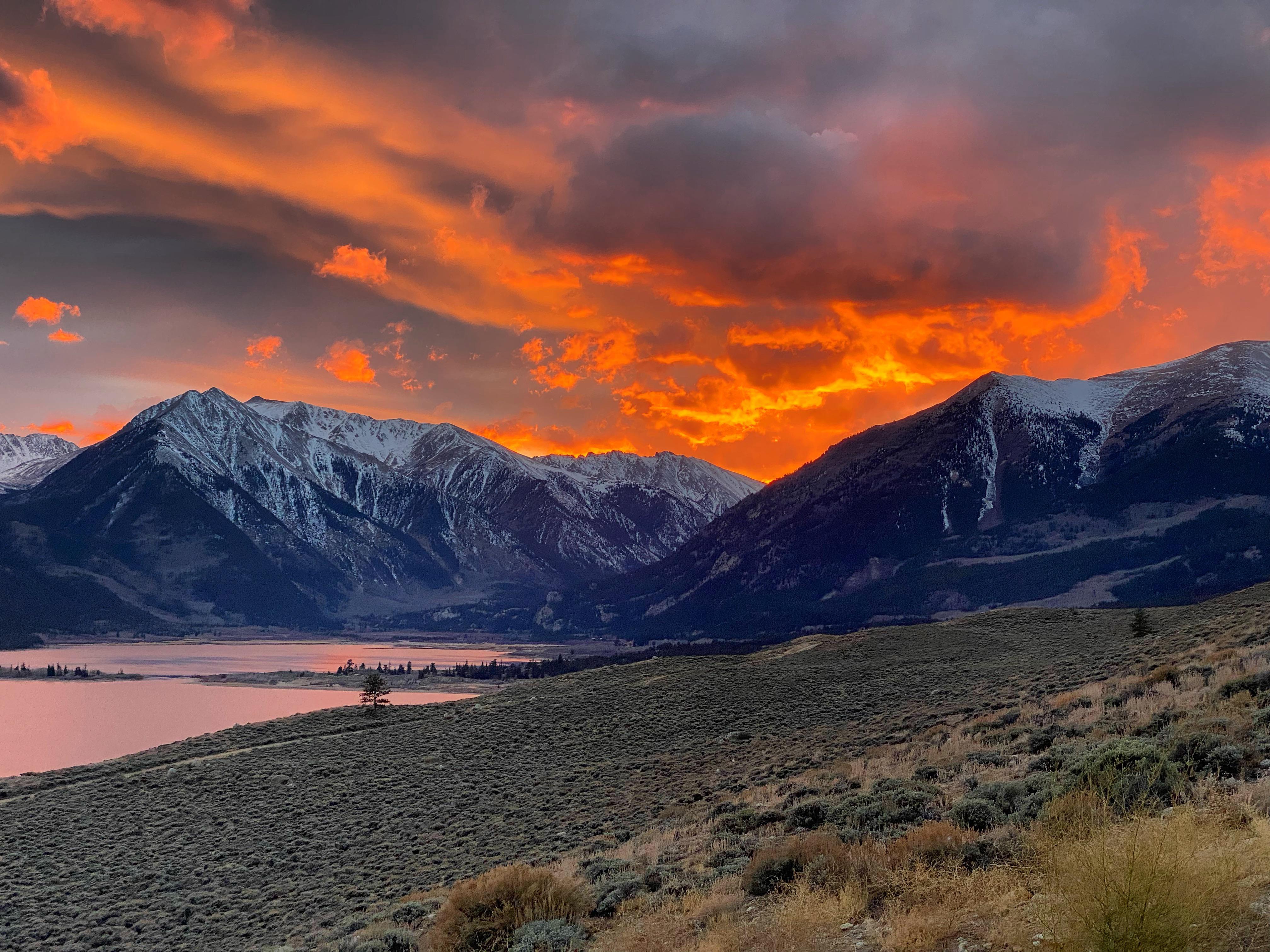 Sunset views from my Airbnb in Twin Lakes, CO r/Colorado