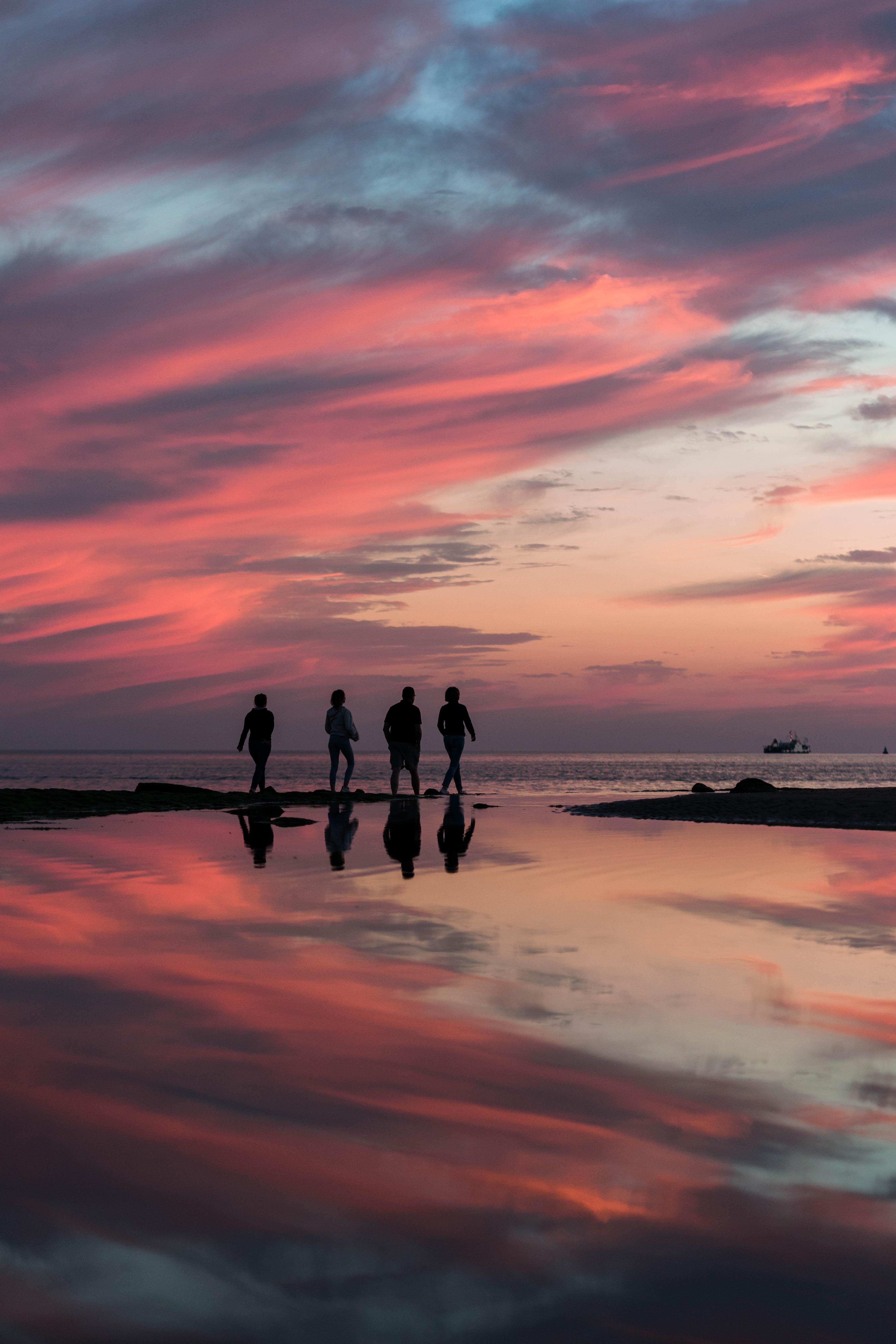 Sunset reflection on water. pics
