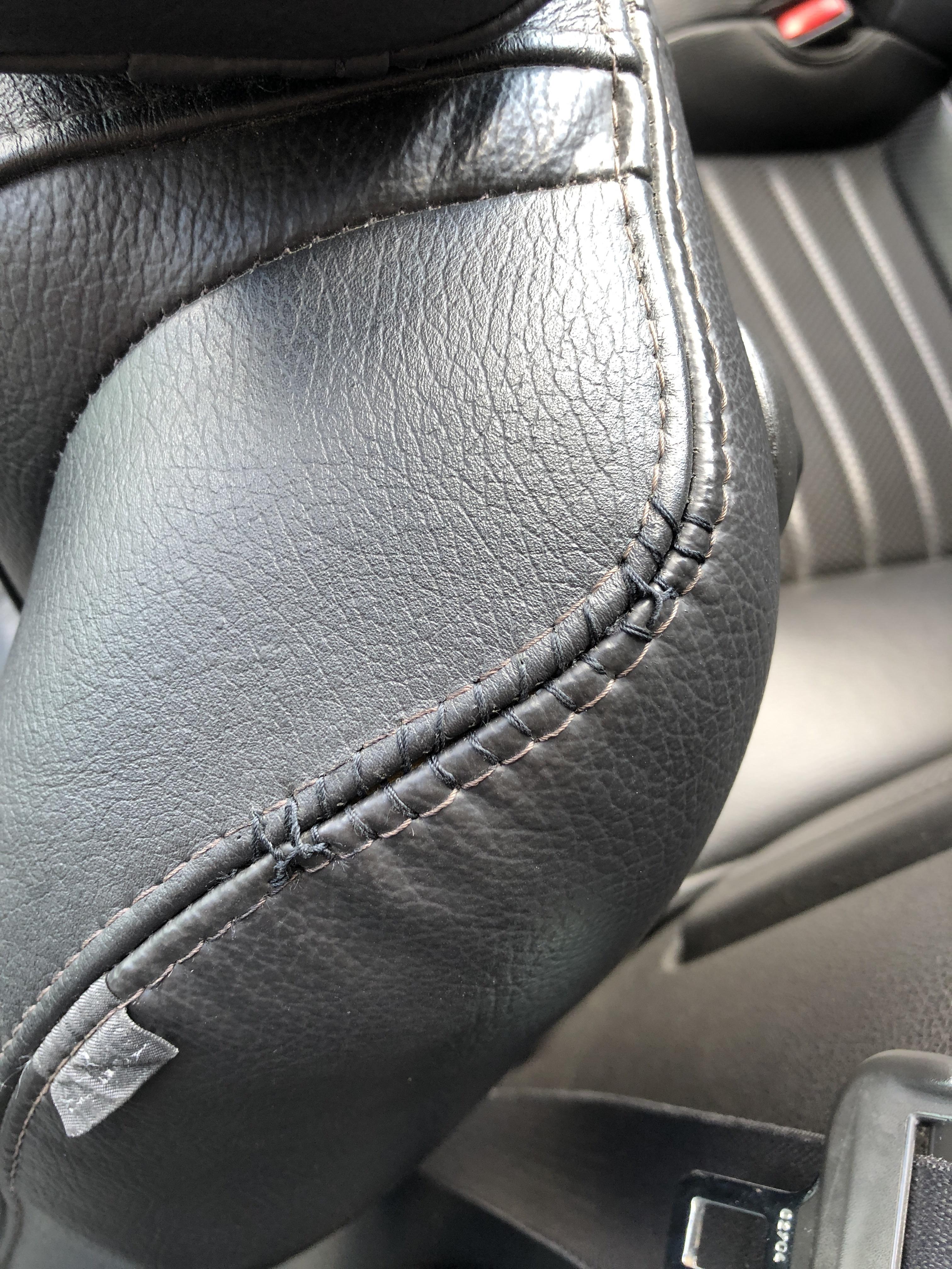 The seam in my leather seats came open, so I took my home ec skills and