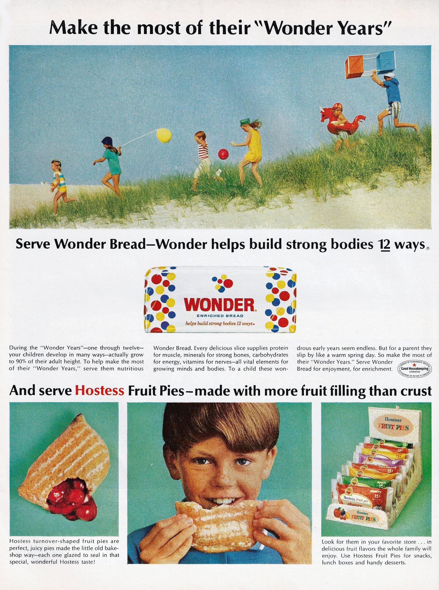Wonder Bread and Hostess Fruit Pies (LIFE, Feb. 25, 1966) r/vintageads