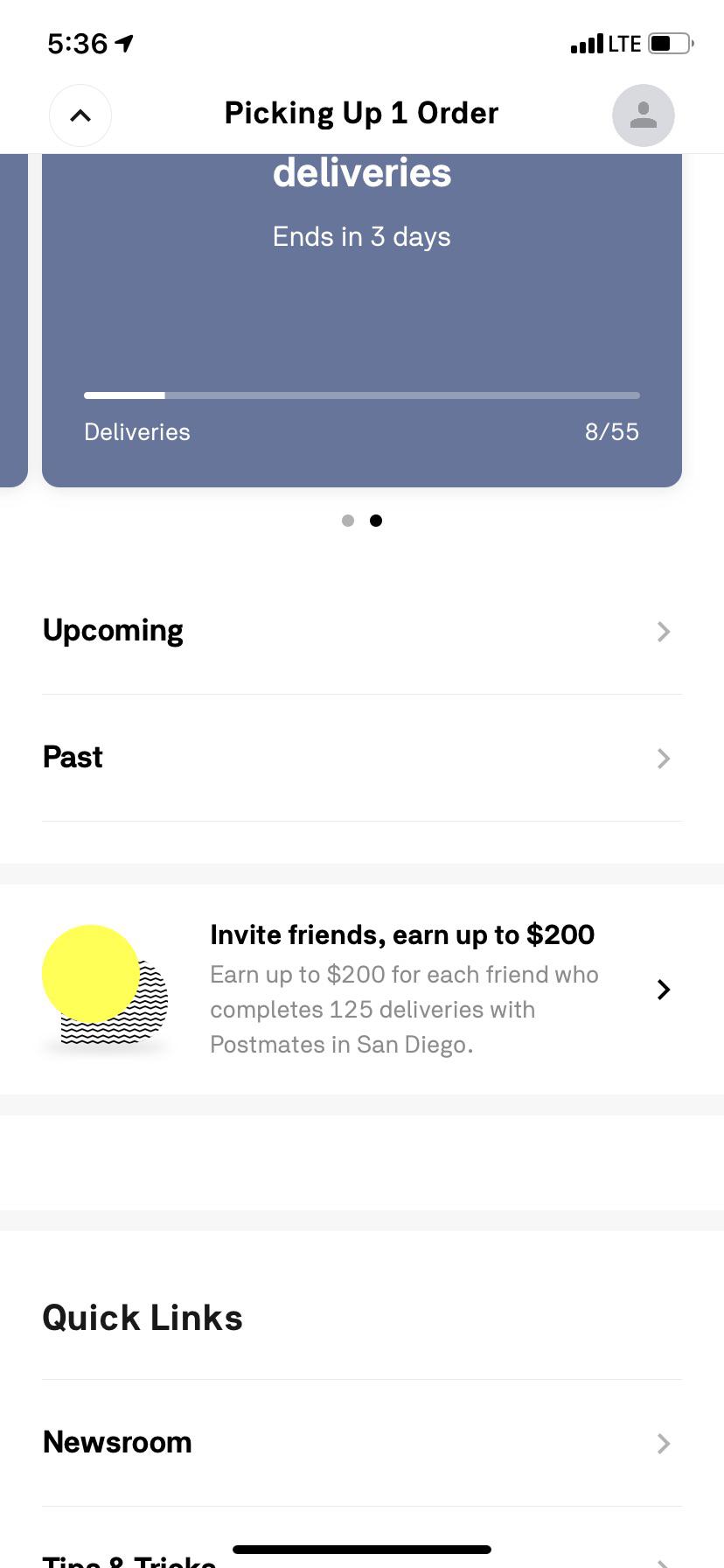 Hello postmate, where the fuck can I find the deposit/delivery tab? r