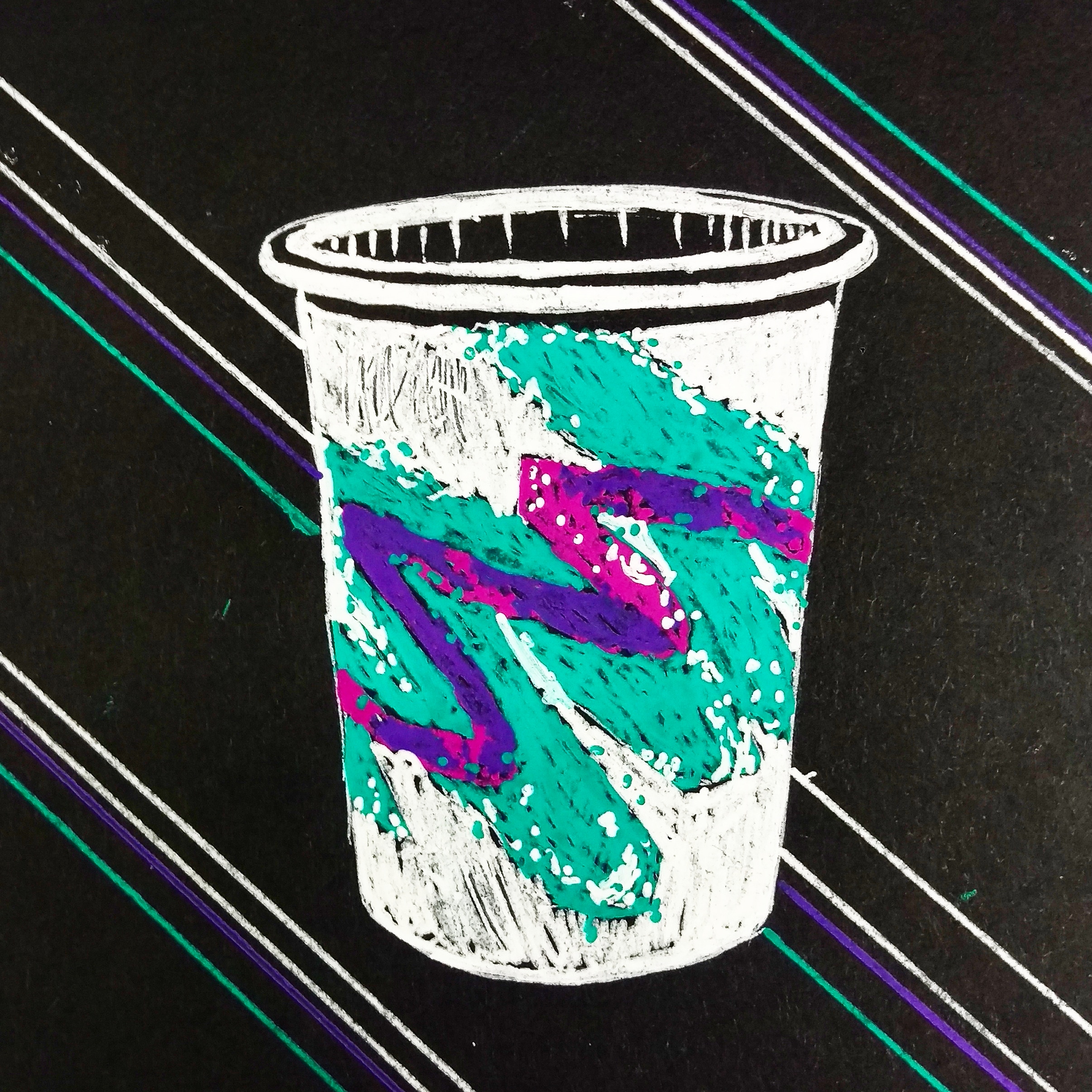 Timeless Classic, Gel Pens on Black Paper r/VaporwaveArt