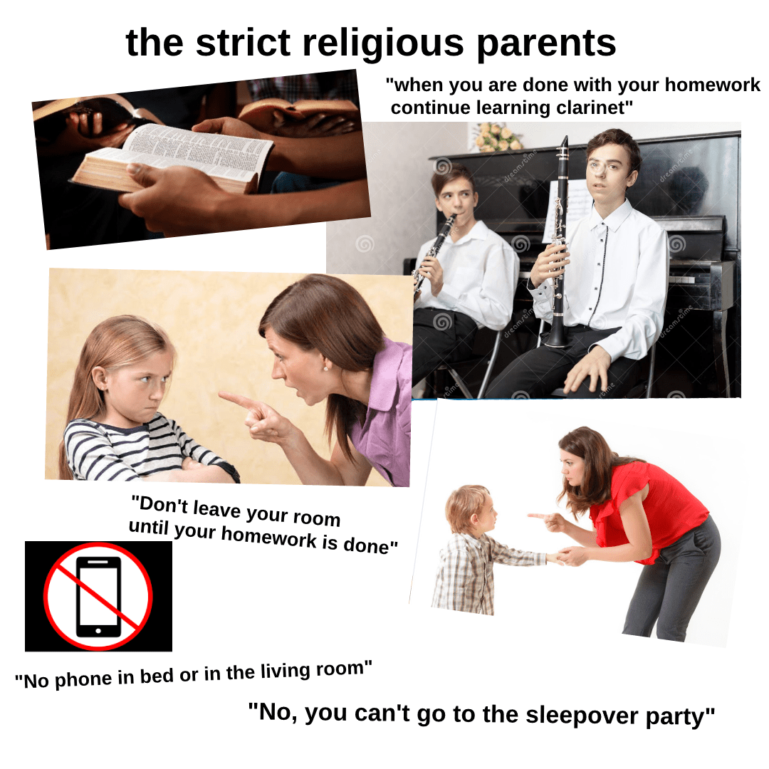 "The strict religious parents" starterpack r/starterpacks