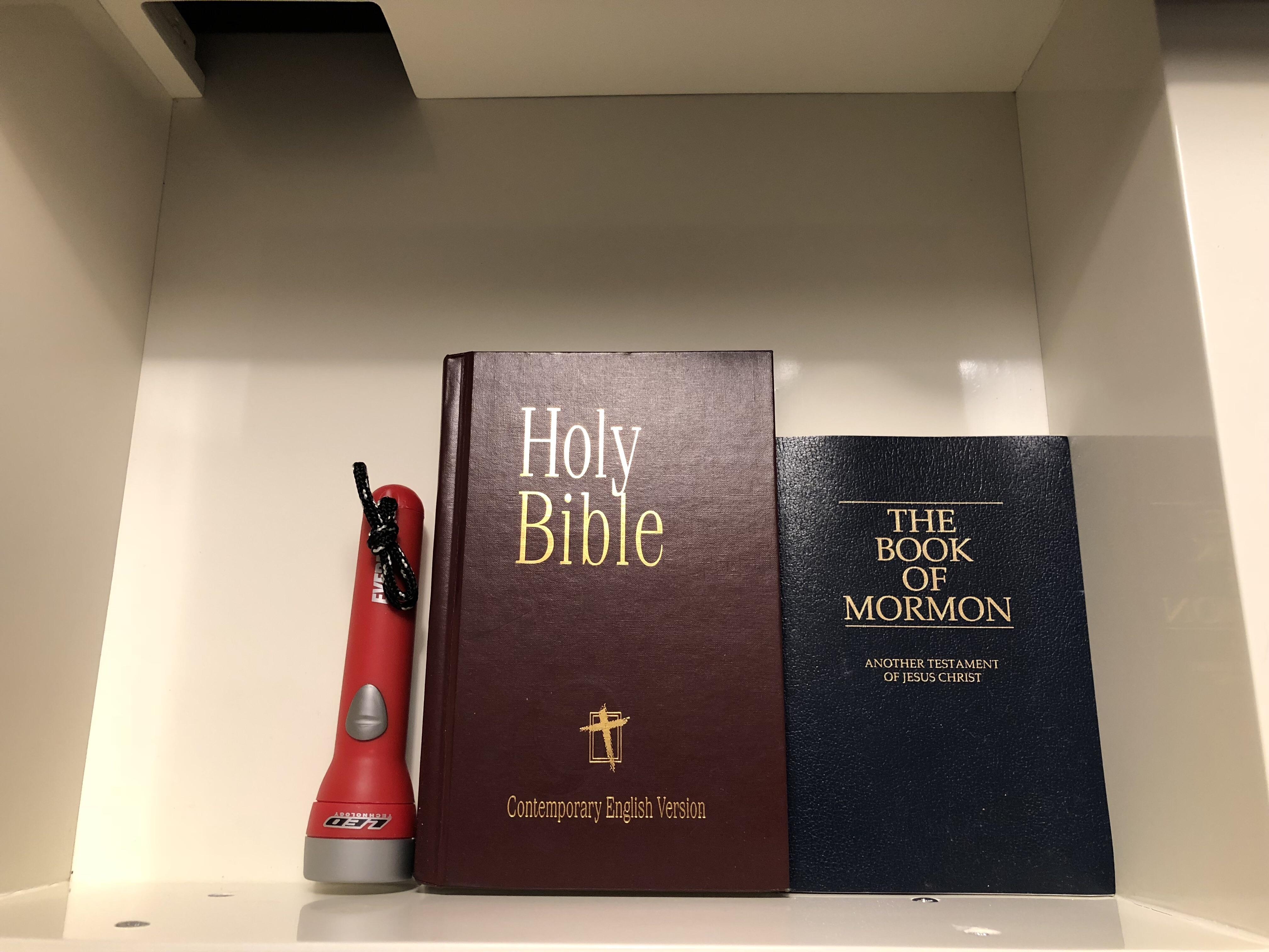 My hotel room nightstand drawer has a flashlight in it! That’s great