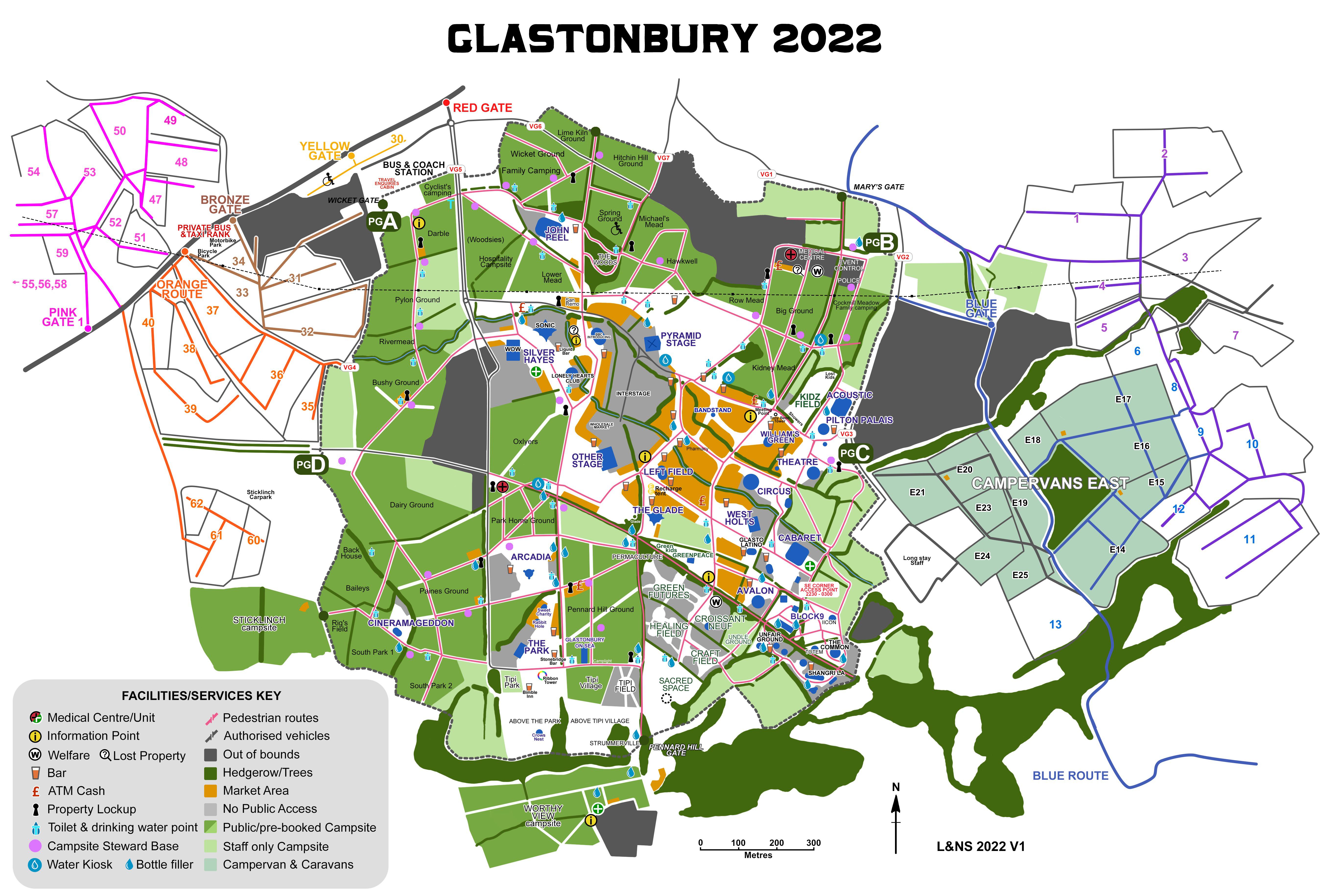 Glastonbury map for 2022 r/glastonbury_festival