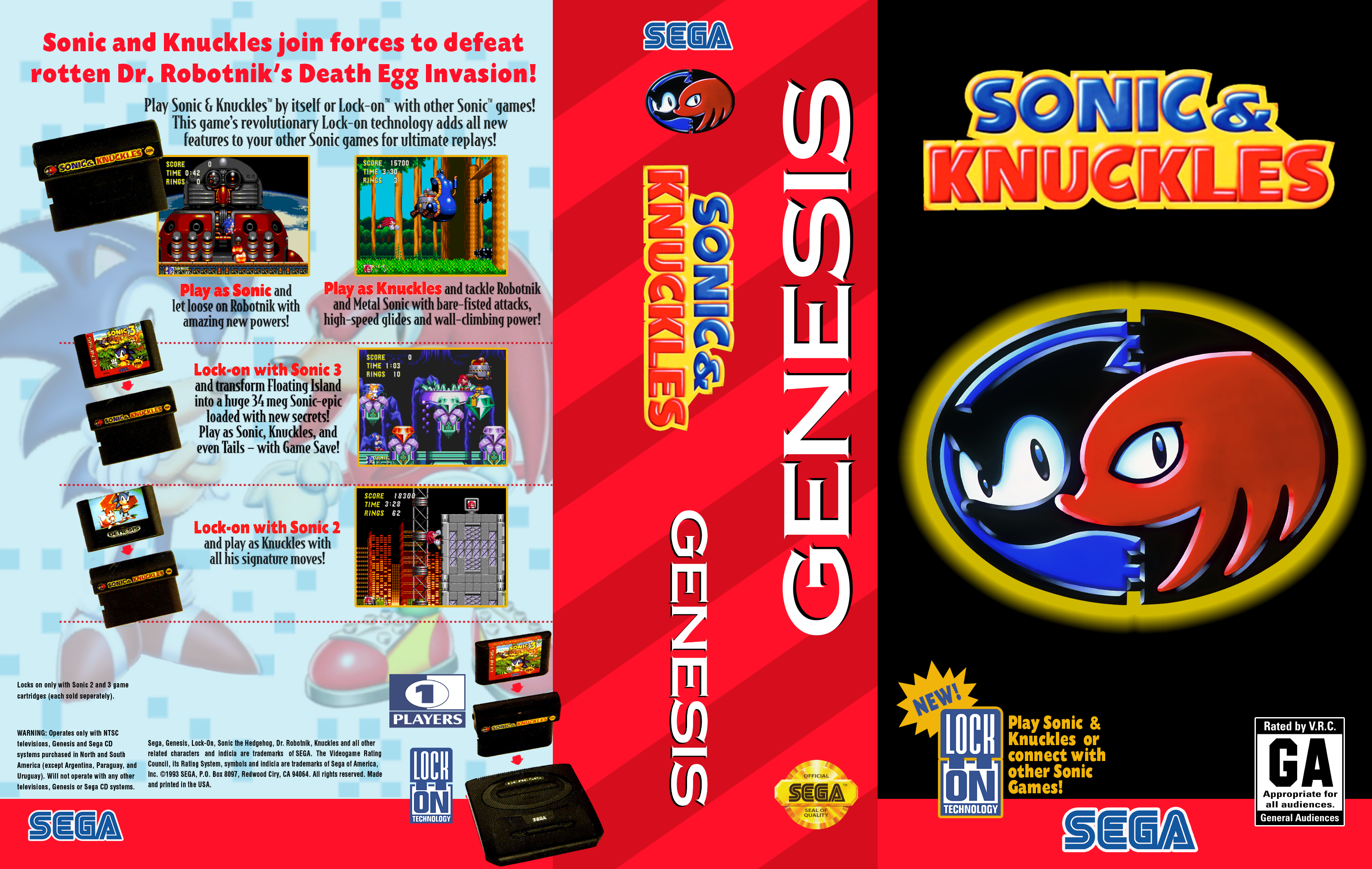 I wasn't able to find a good Cover Art Insert for Sonic & Knuckles, so