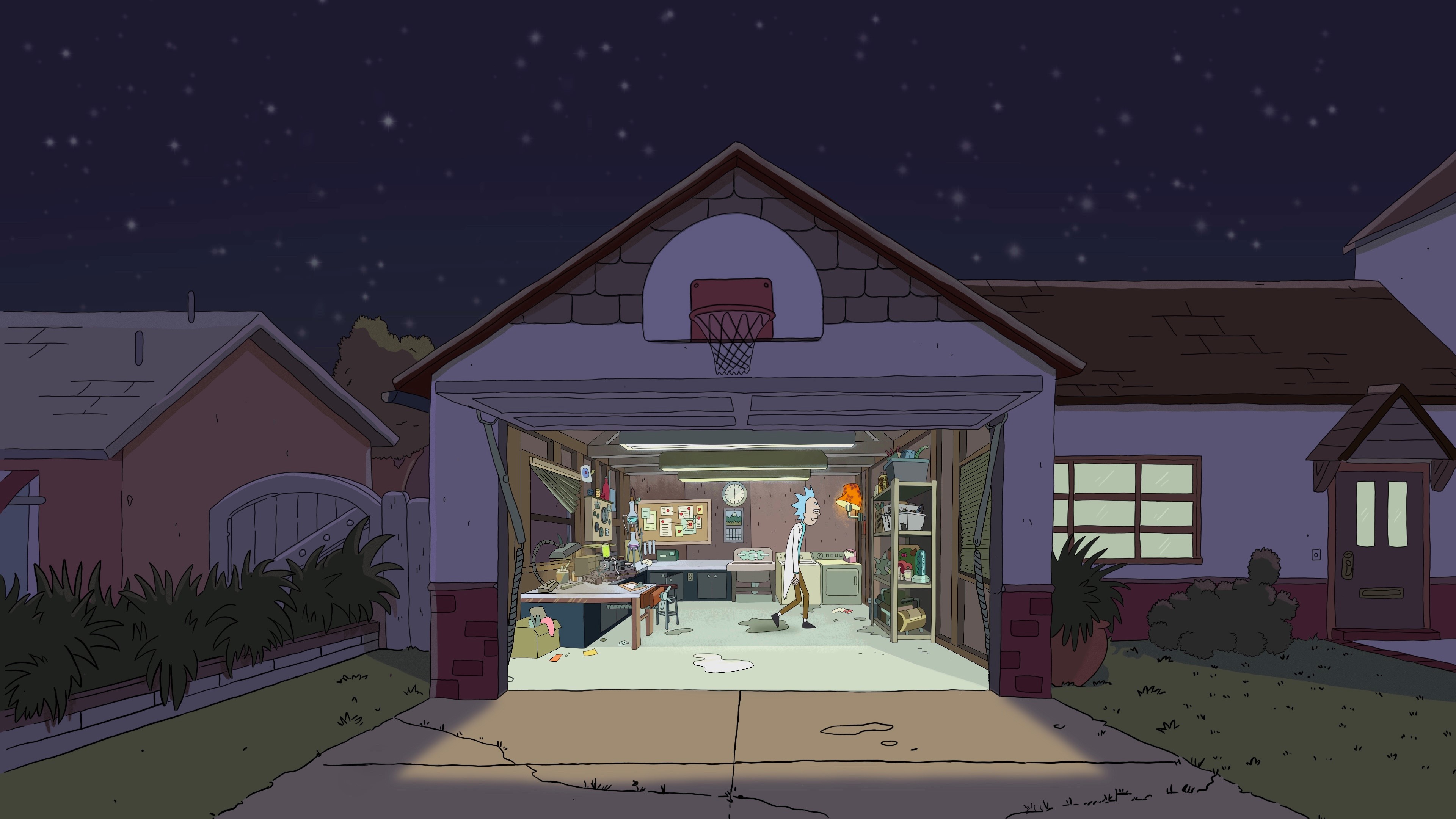 Rick and Morty Garage Wallpaper [3840 x 2160] r/rickandmorty