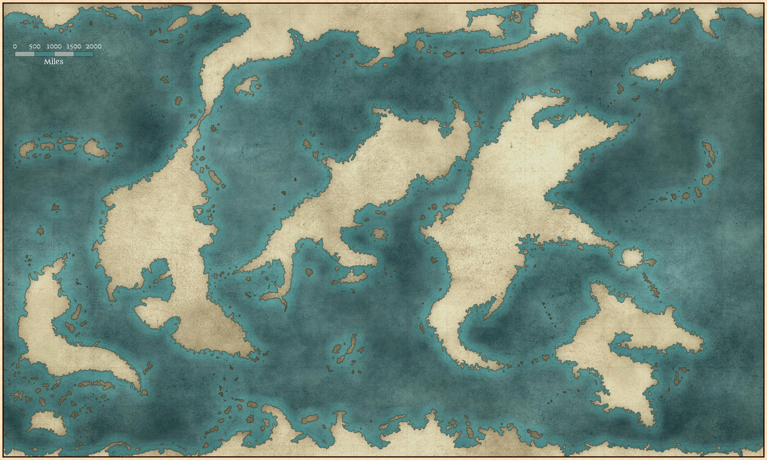 Updated my world map wonderdraft