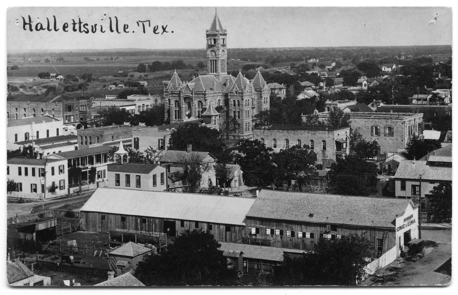 Bird's eye view of Hallettsville, Texas. Date Unknown. r/texashistory