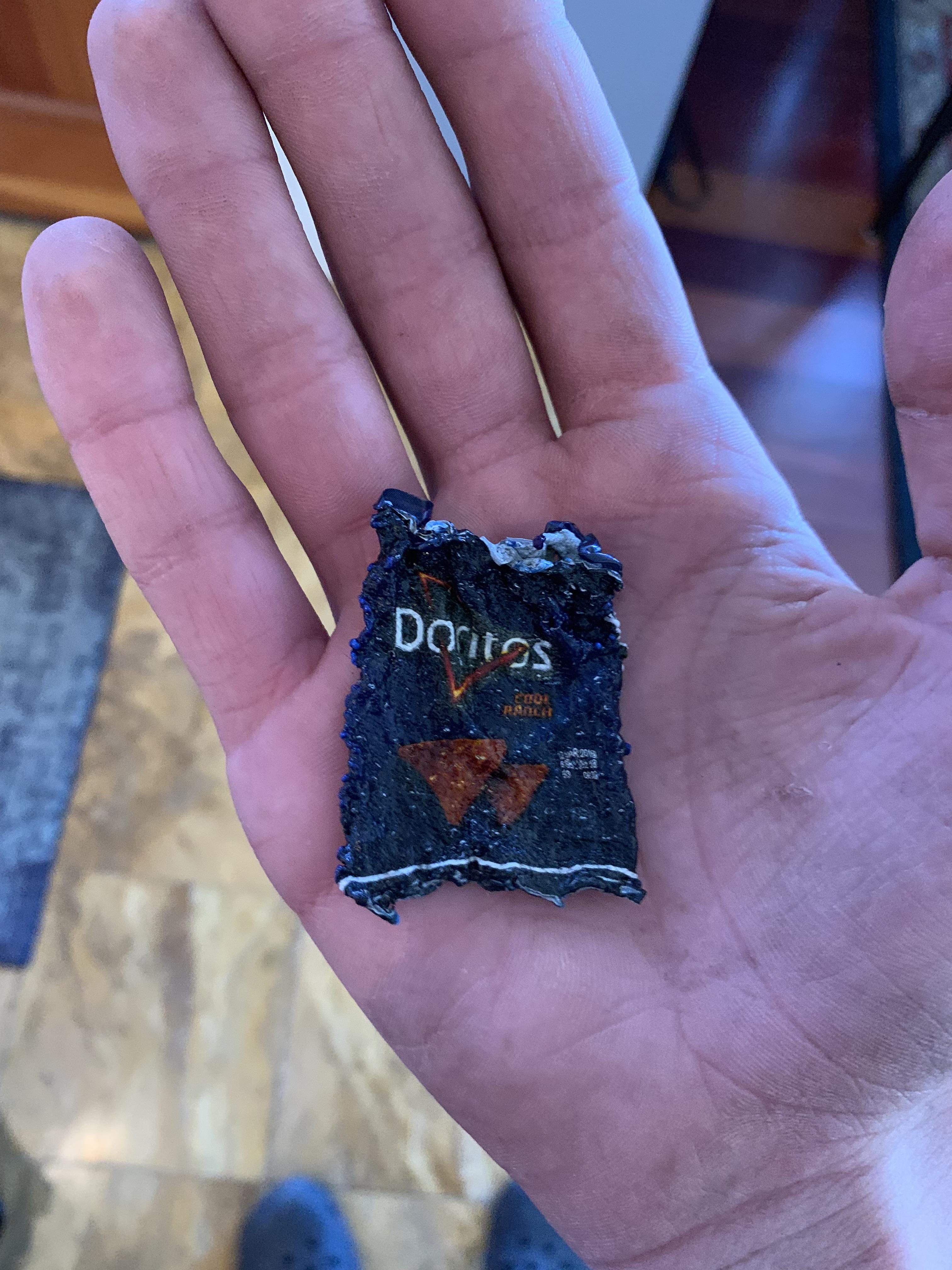 This is what happens when you microwave a dorito bag r/mildlyinteresting