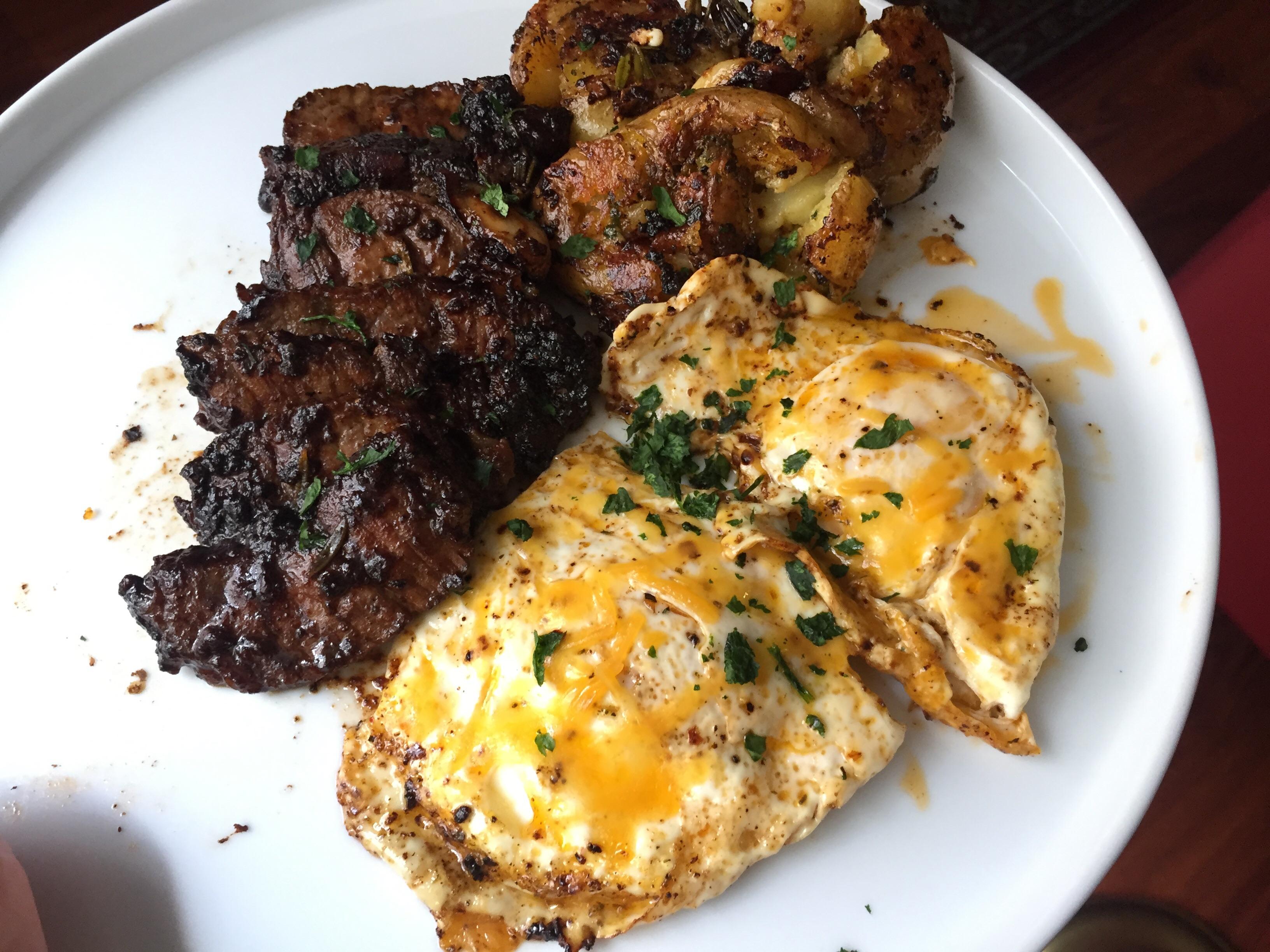 [Homemade] Leftover steak and potatoes with eggs. via /r/food Healthy