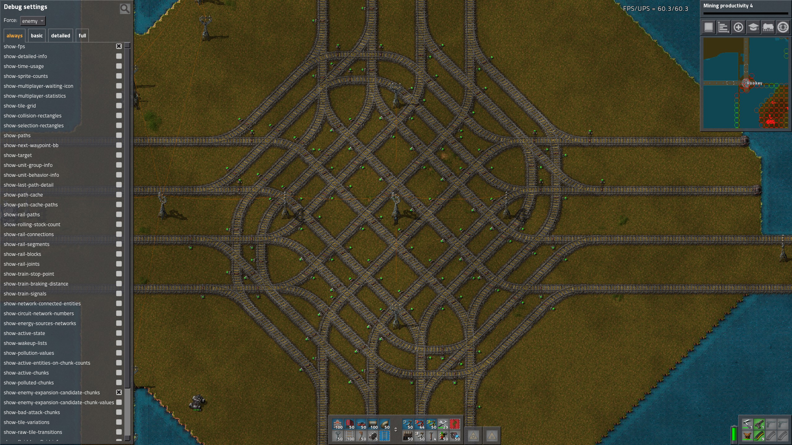 My 4x4 rail intersection factorio