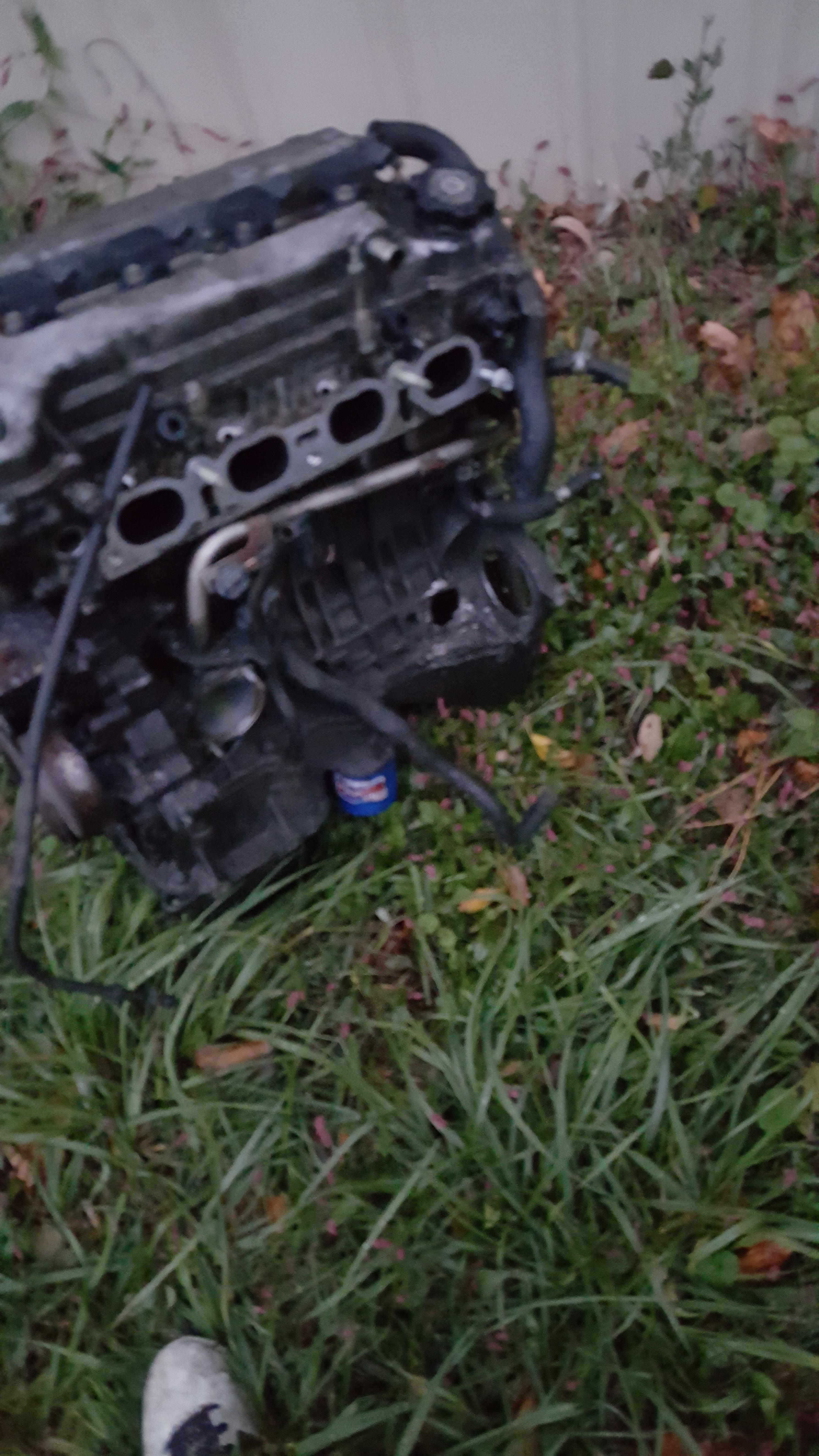 Why you should change your oil regularly... hole in engine block where