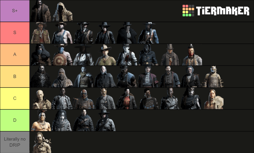 A definitive legendary hunter DRIP tierlist. r/HuntShowdown