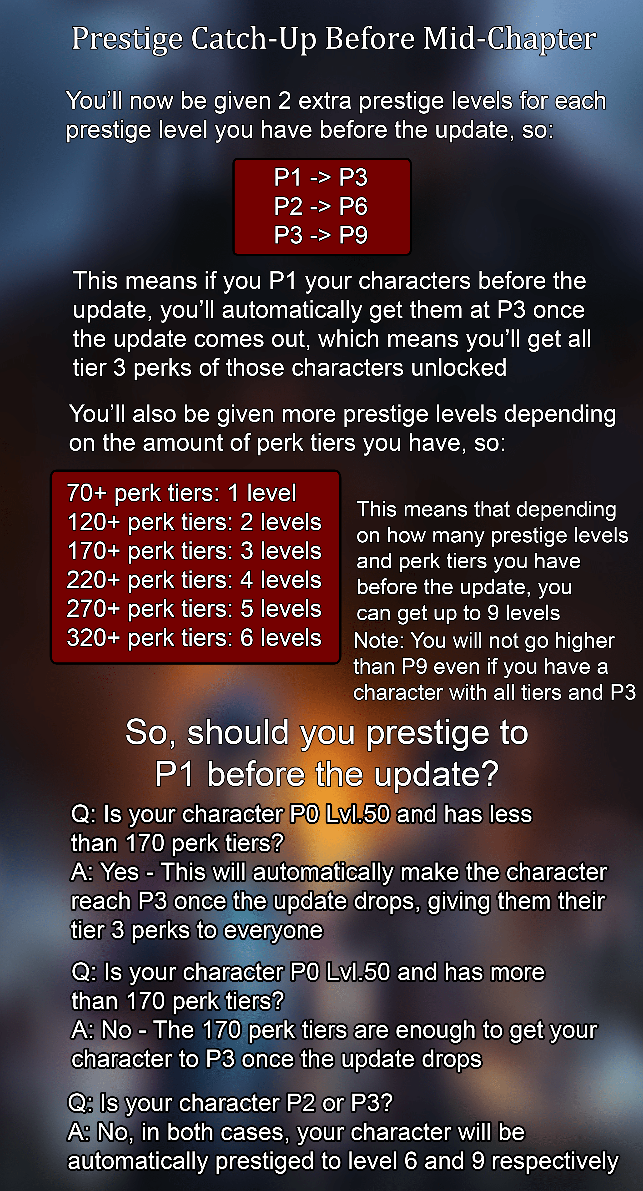 Prestige CatchUp Update Should you prestige to level 1 before the