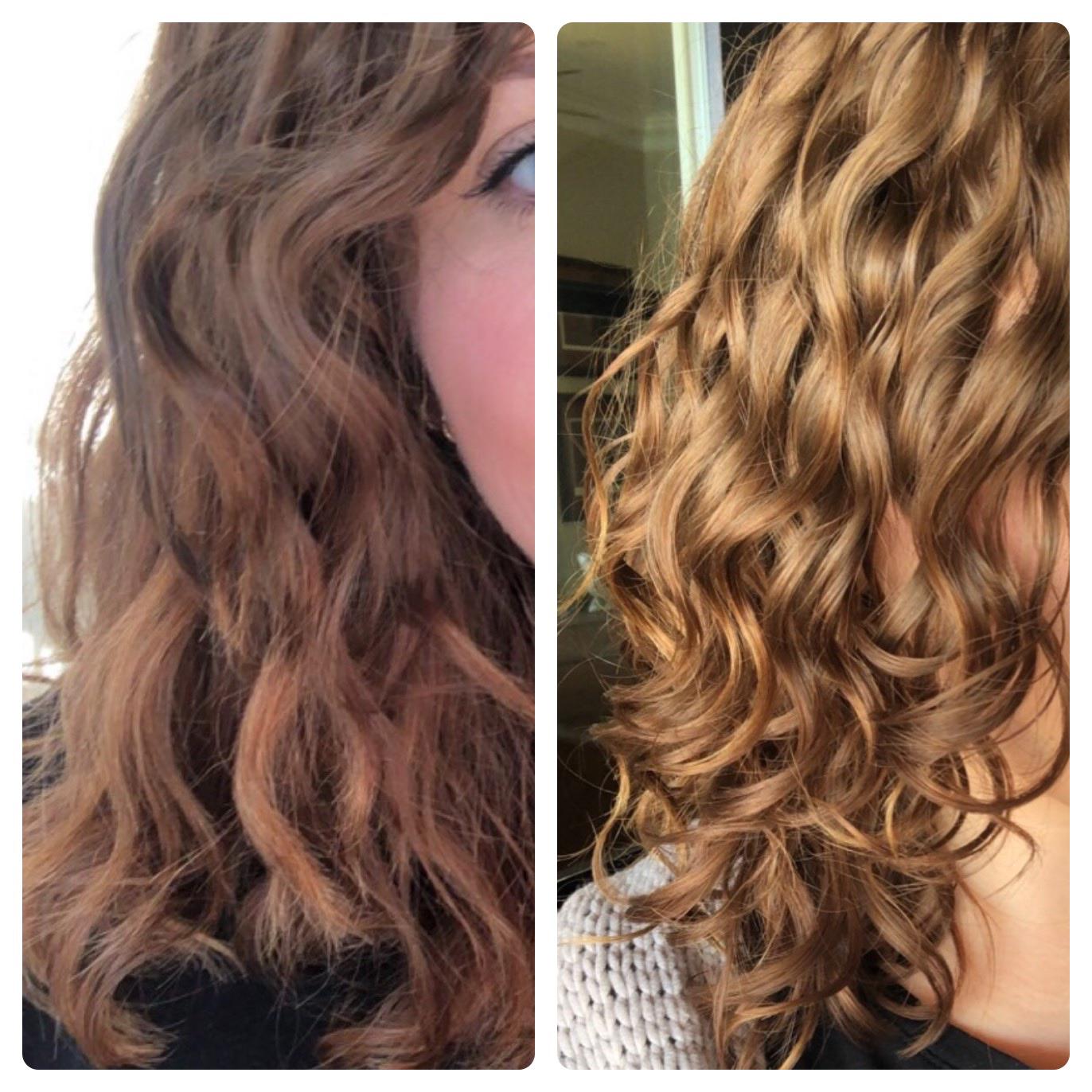 One week’s difference! I’ve started using oil, mousse and gel. I’m in