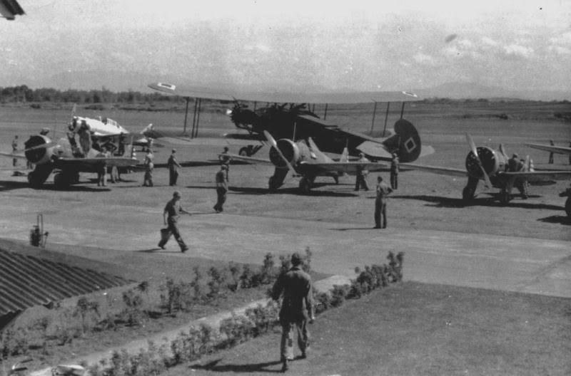 P26 Peashooters of the Philippine Army Air Corps, in the background a