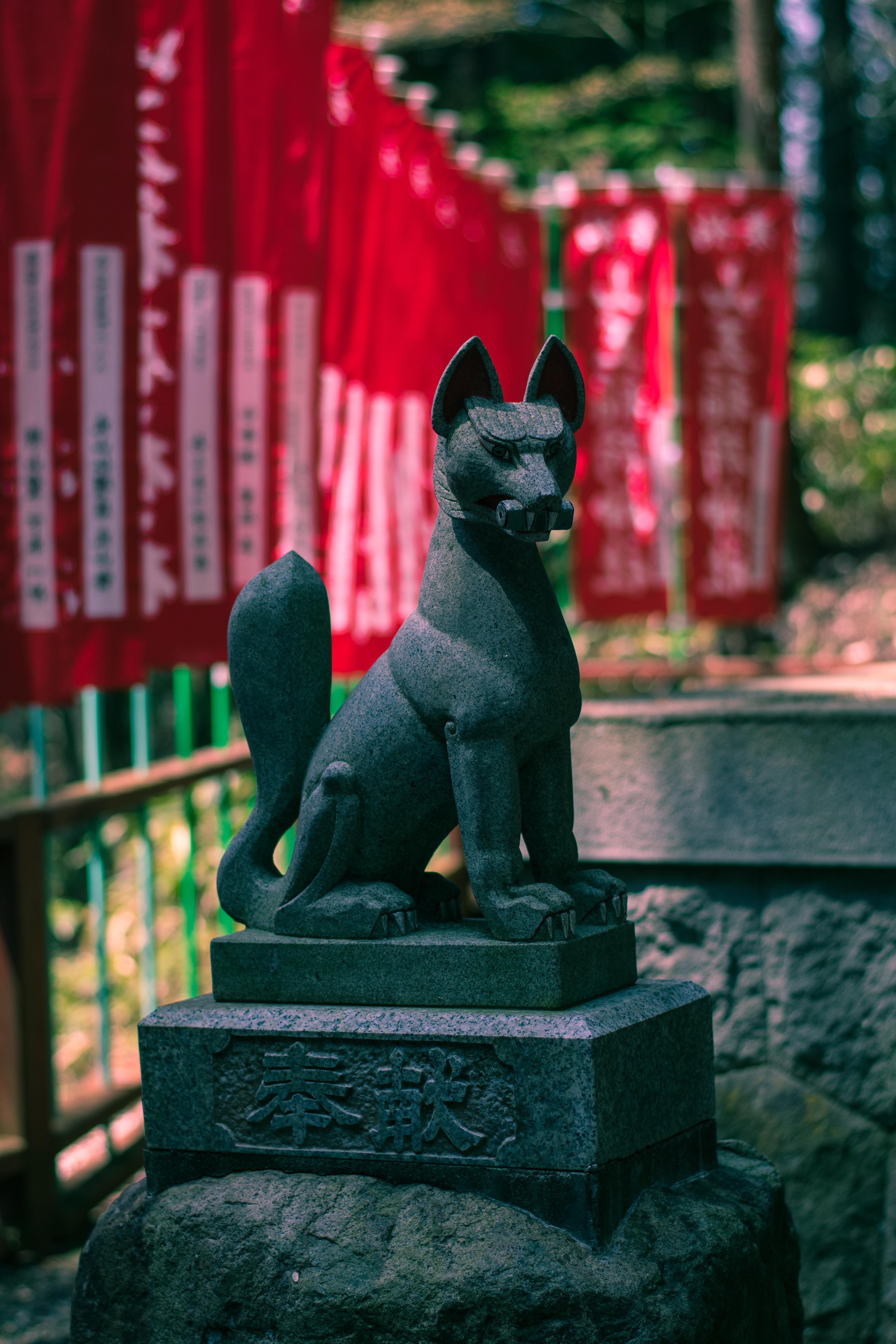 The Kitsune (Fox) is iconic for Inari shrines. Takayama, April 2020 r