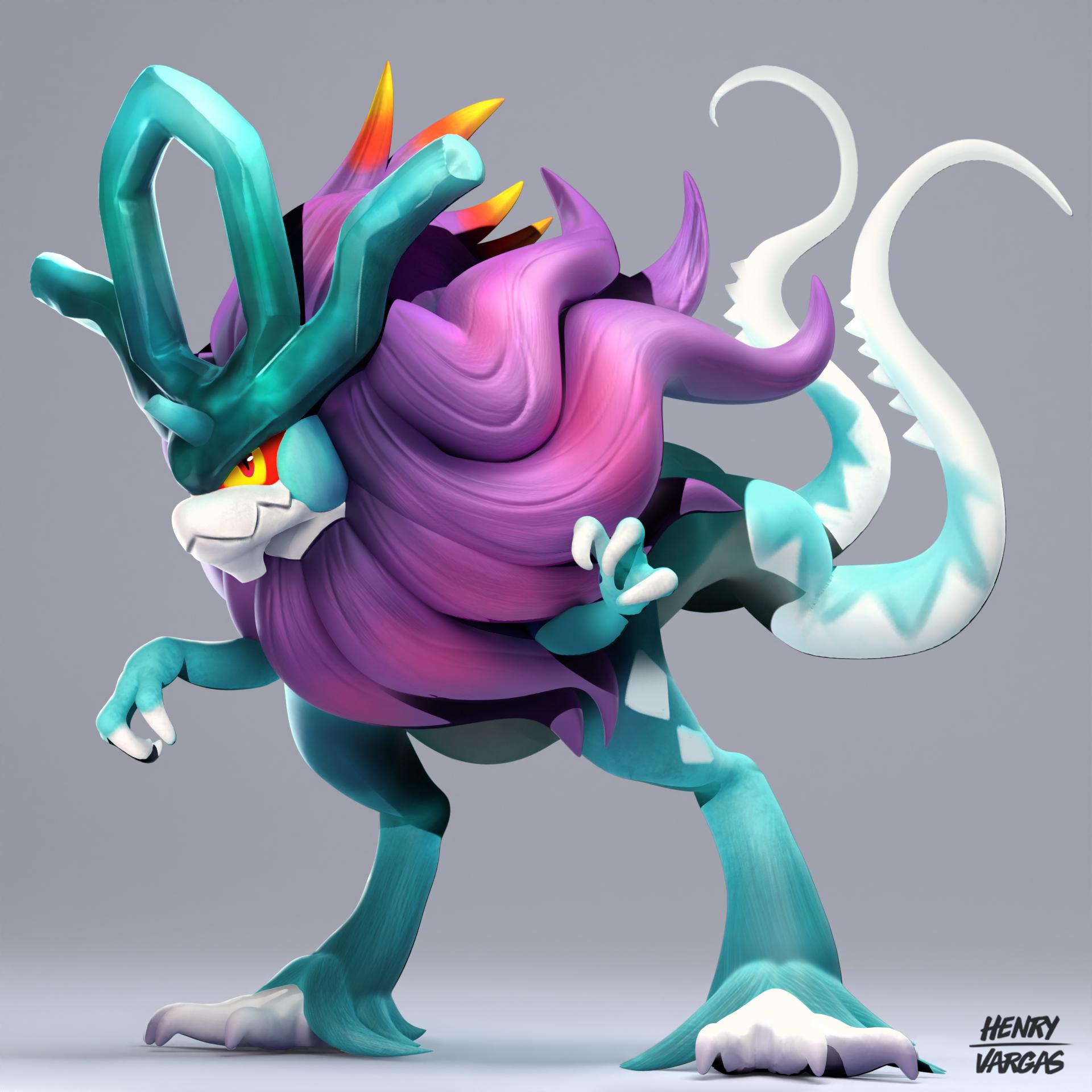 Walking Wake 3D Sculpt [OC] r/pokemon