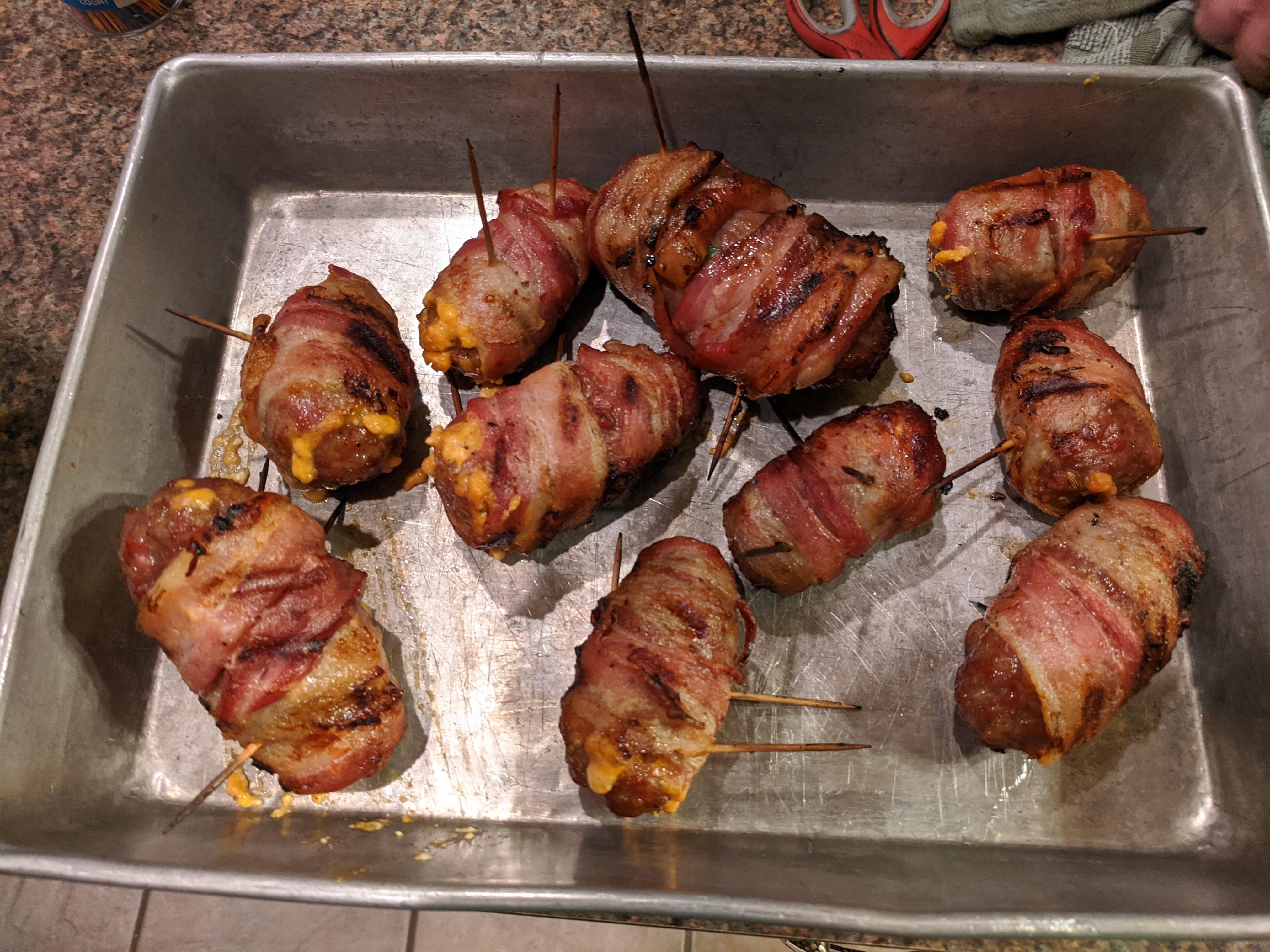 Made Armadillo eggs for the first time. Turned out delicious. r/BBQ