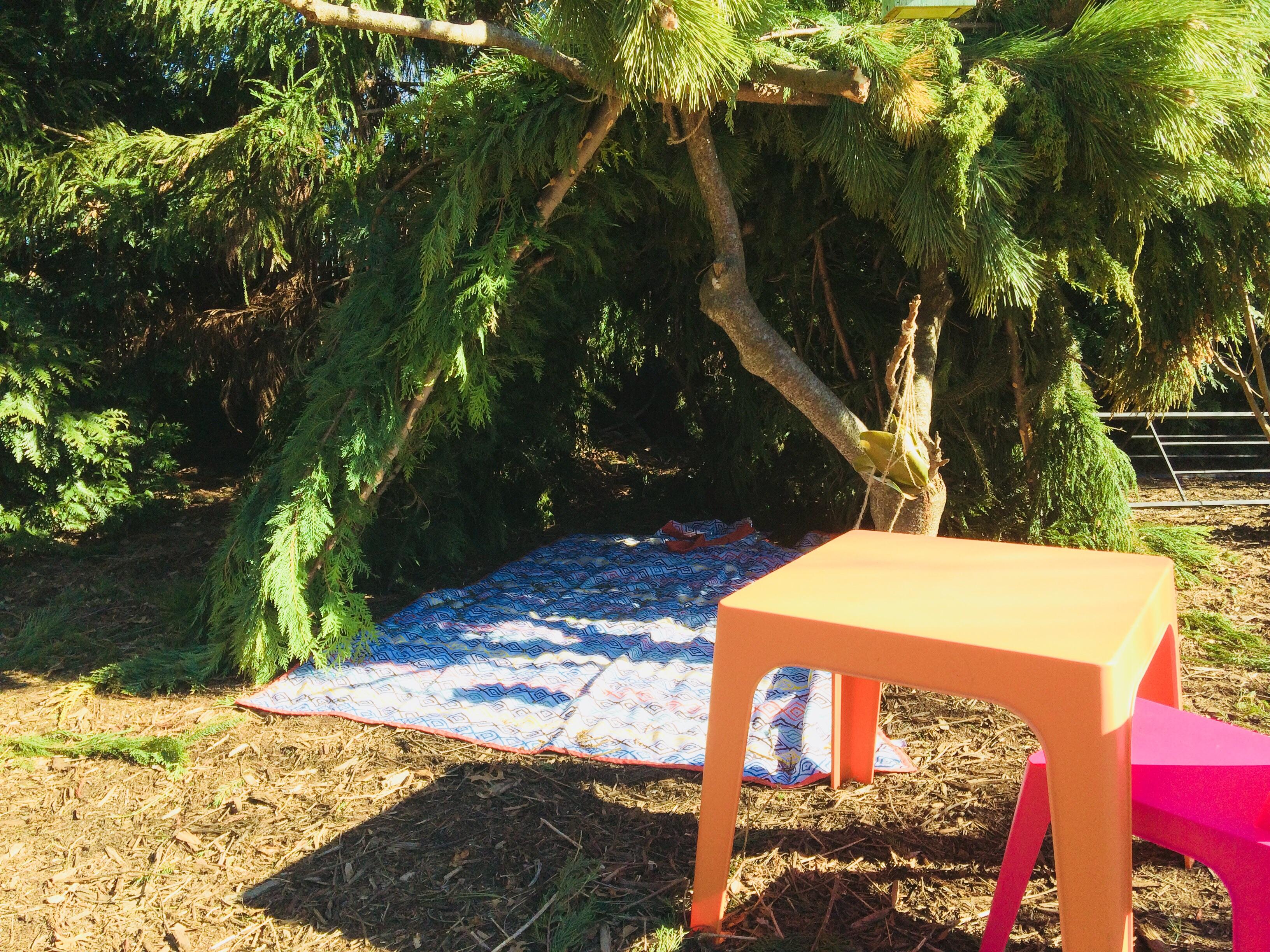 Evergreen playhouse I built for my daughter in our garden CozyPlaces