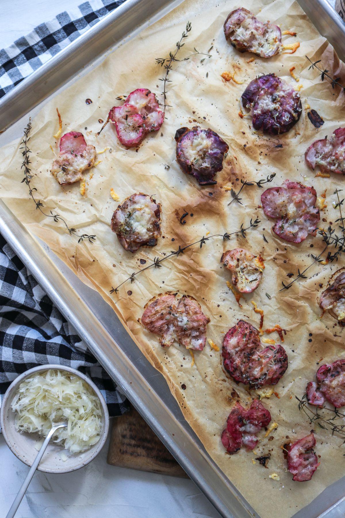 Oven Roasted Keto Radishes “Smashed” Radish Recipe ketorecipes