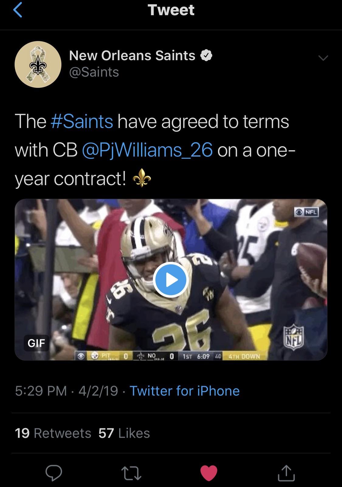 PJ Williams 🏽 r/Saints