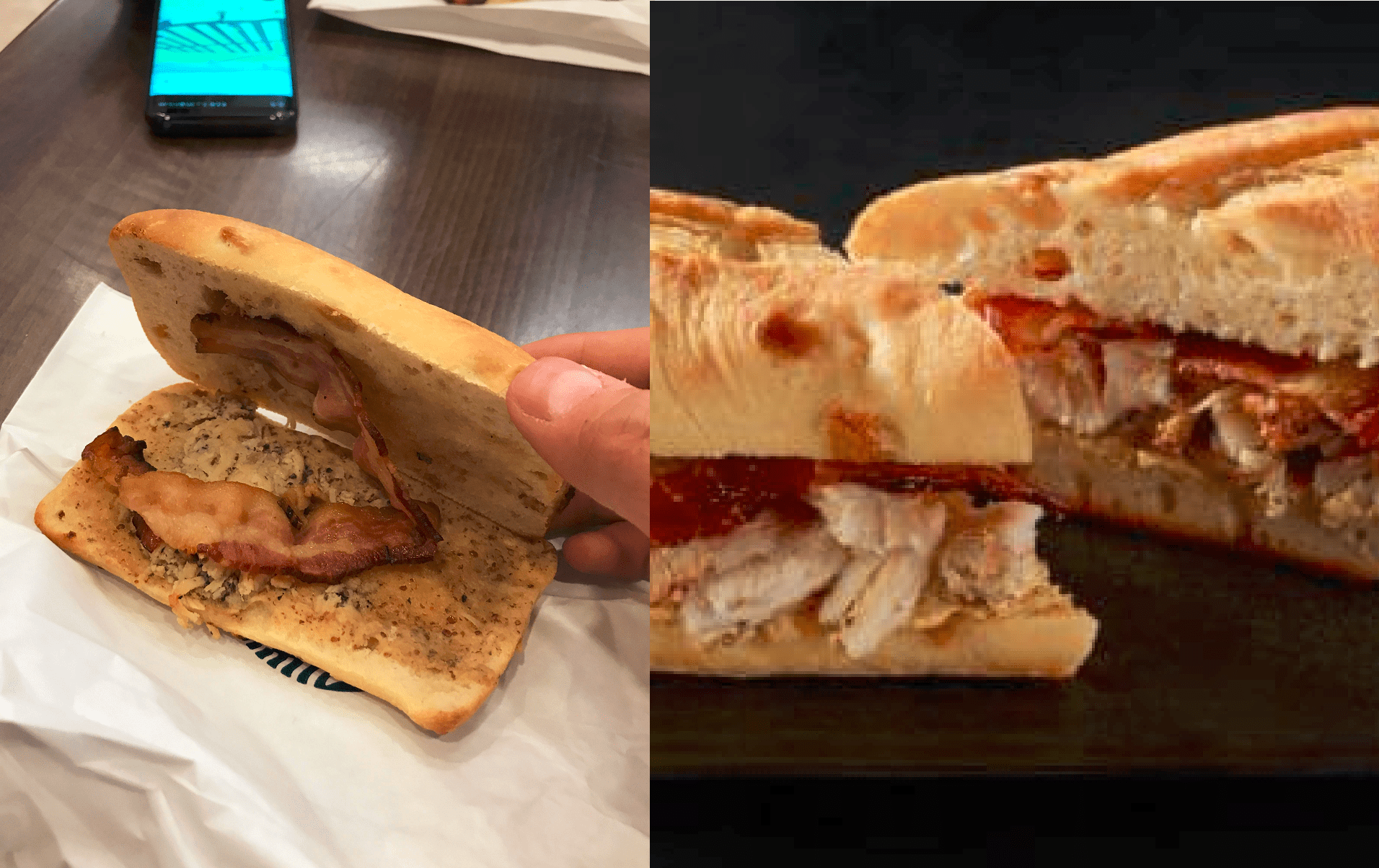 Starbucks Chicken and double smoked bacon flatbread r