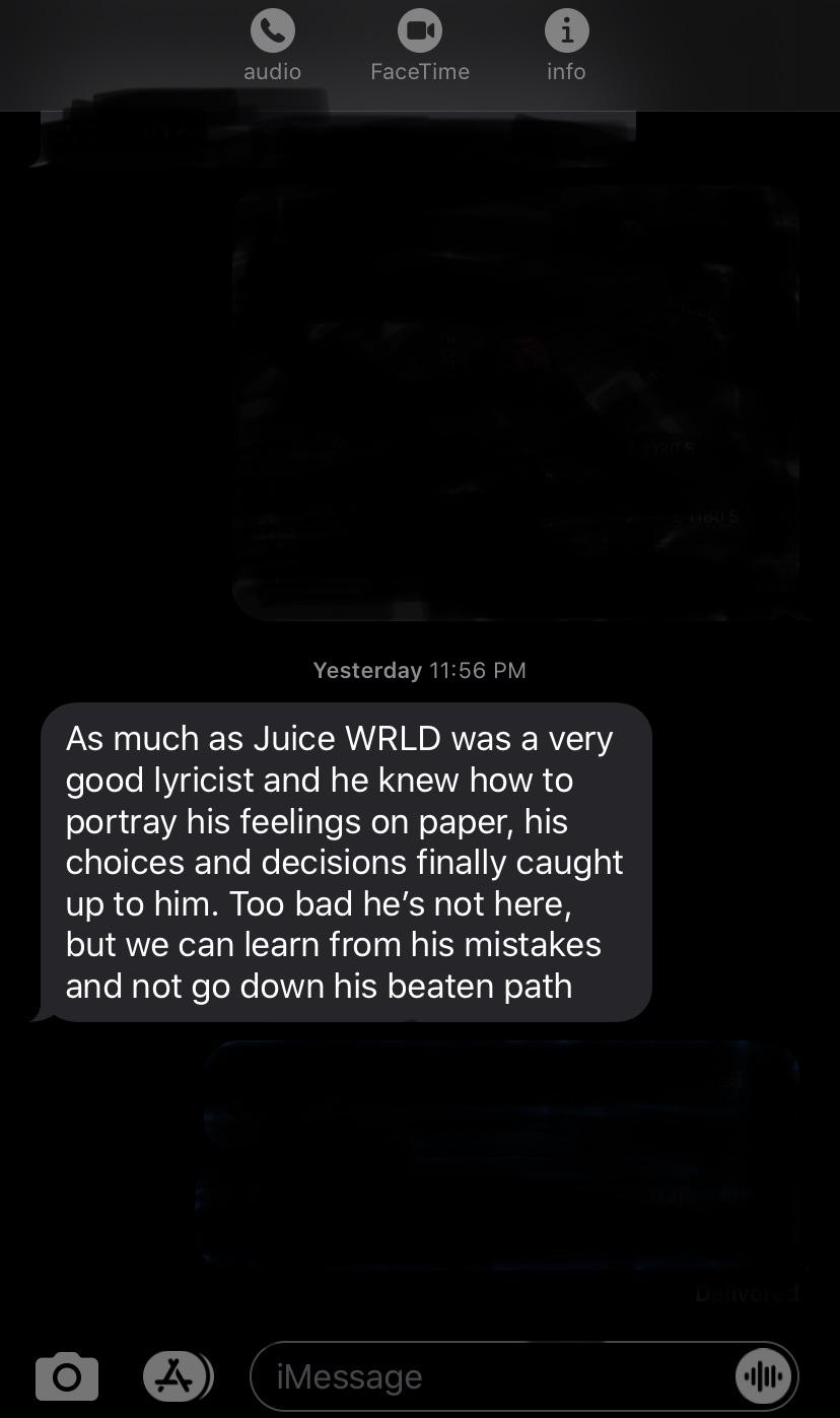 My Dad was wondering why I was listening to Juice WRLD so he listened
