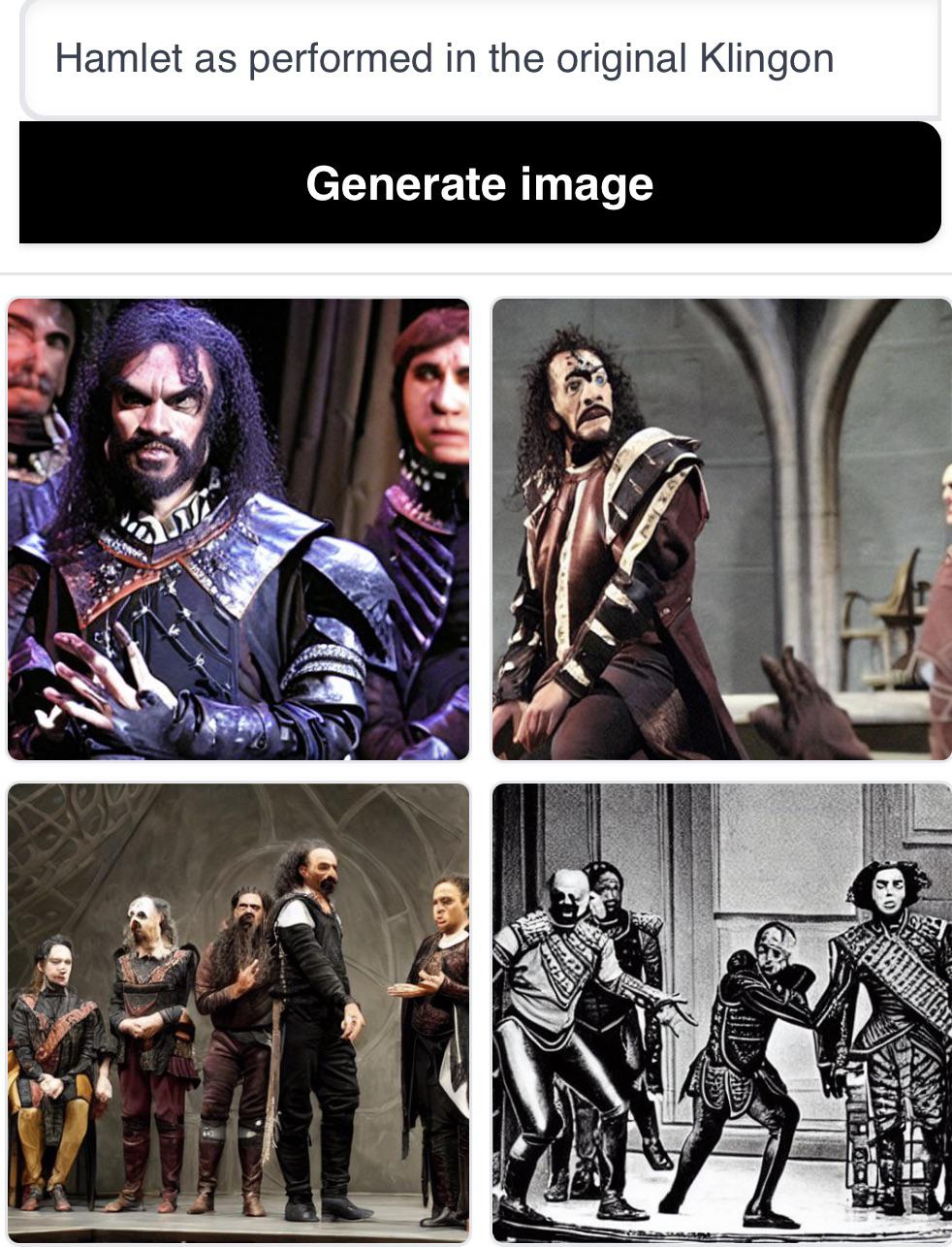 Hamlet as performed in the original Klingon r/weirddalle