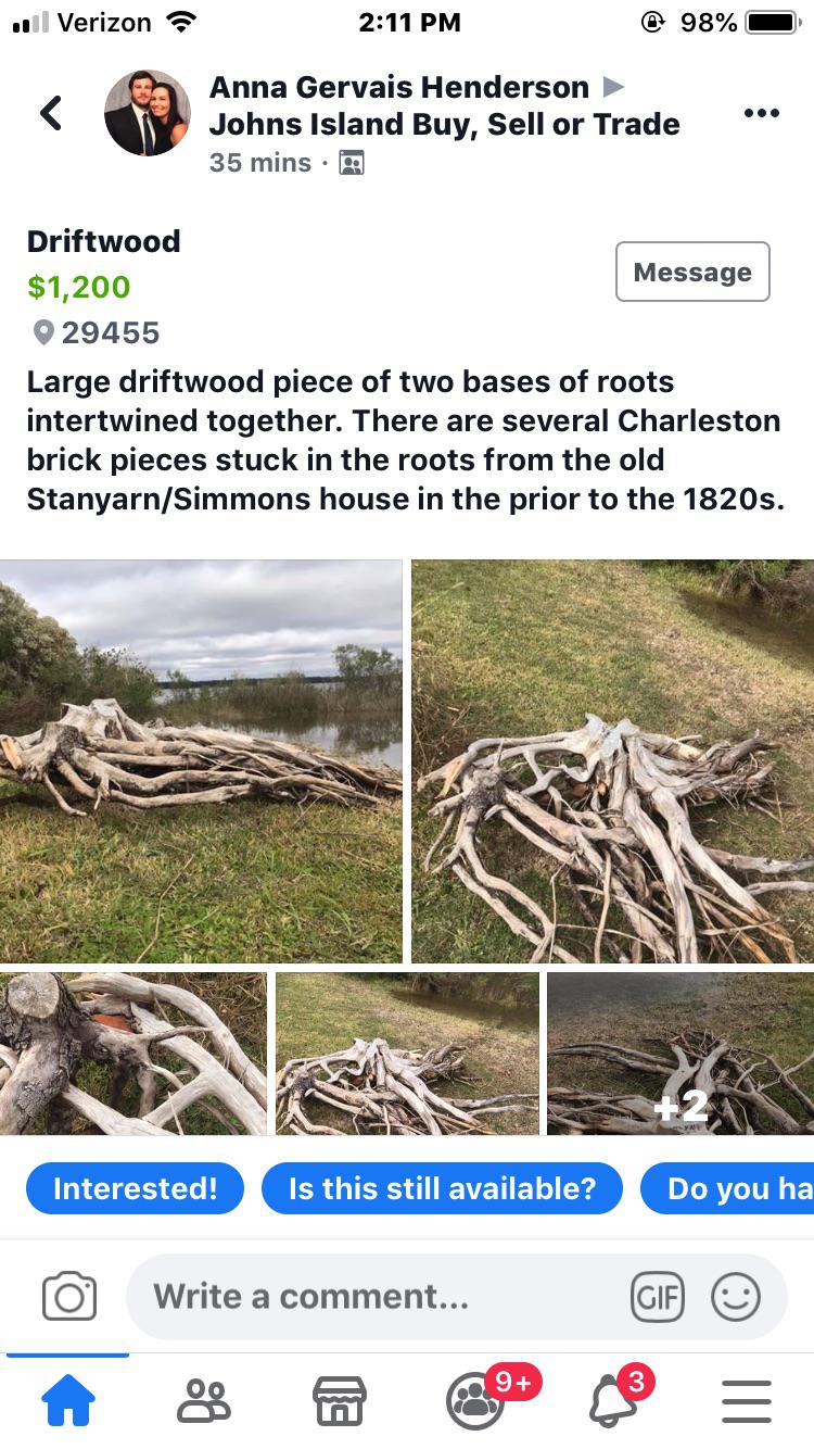 No I think that driftwood is worth much more says “are you f