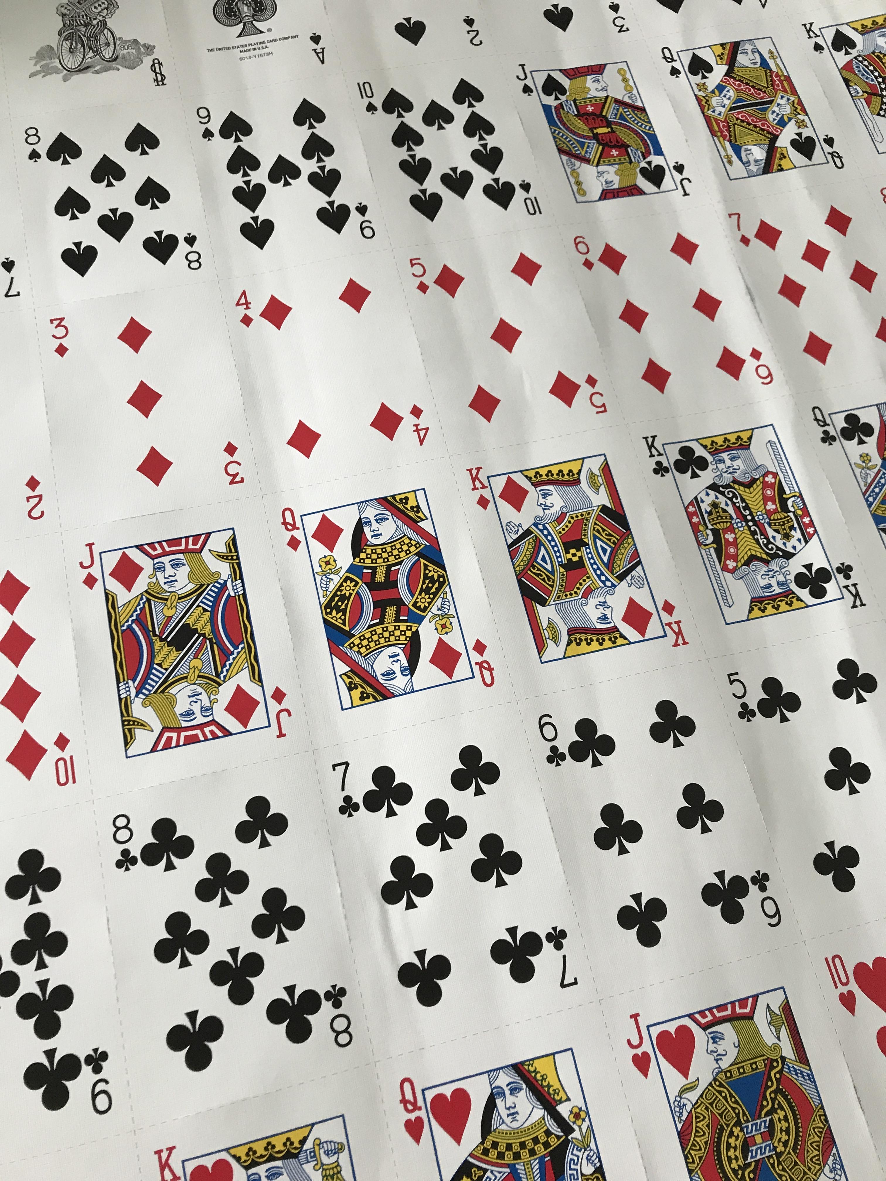 Full sheet uncut playing cards r/poker