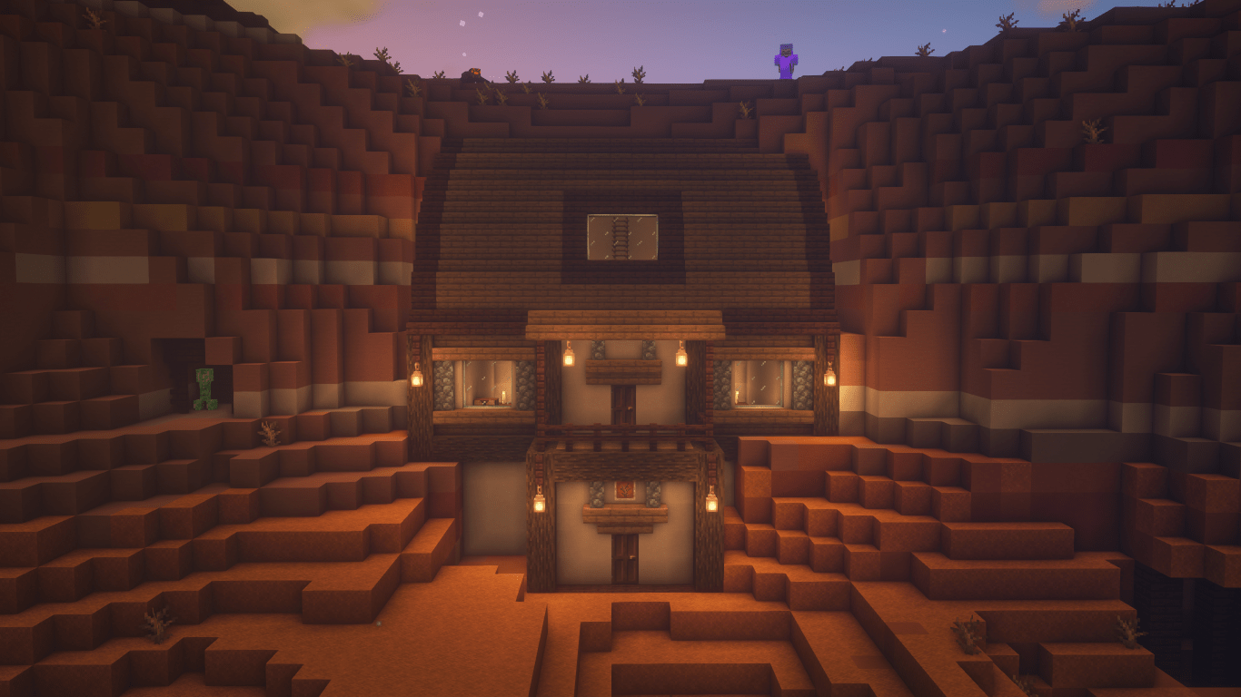Minecraft Beginner Survival Adobe House Tutorial Badlands Biome