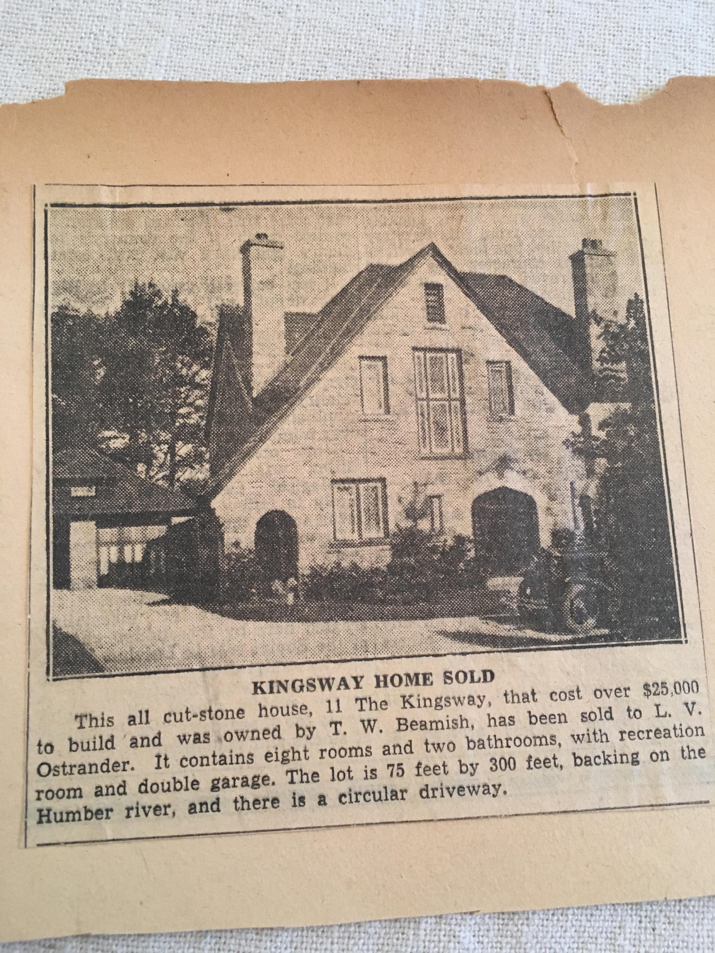 old real estate listing for Kingsway house r/toronto