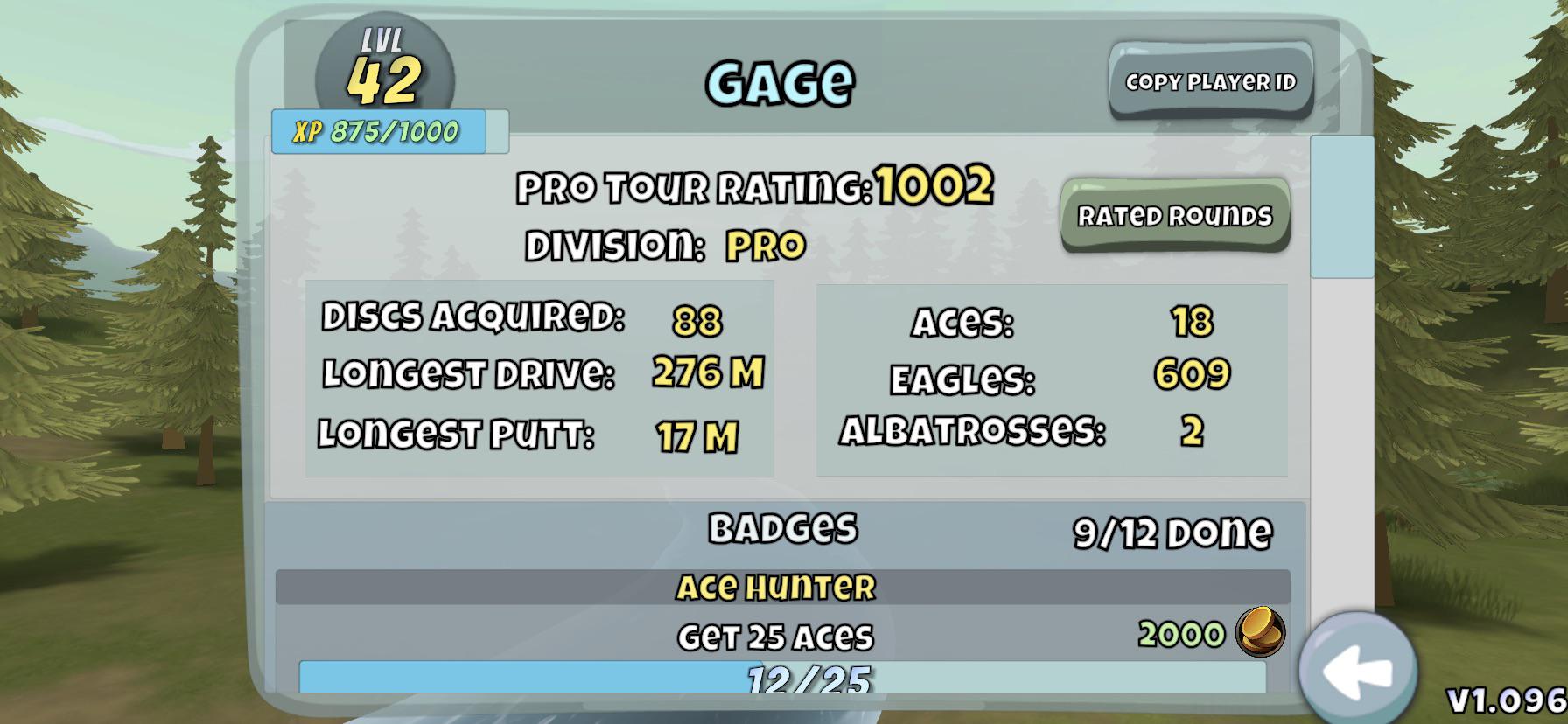 First time getting 1000+ rating r/DiscGolfValley