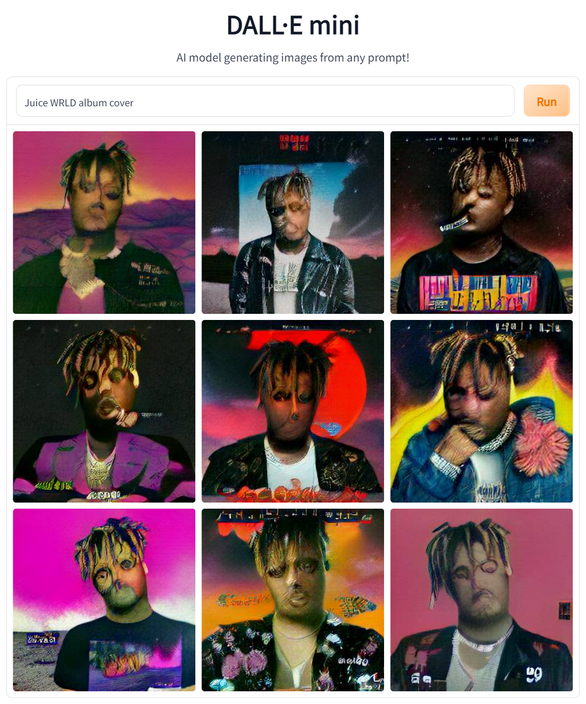 Used an AI to make Juice WRLDstyle album covers, honestly some of