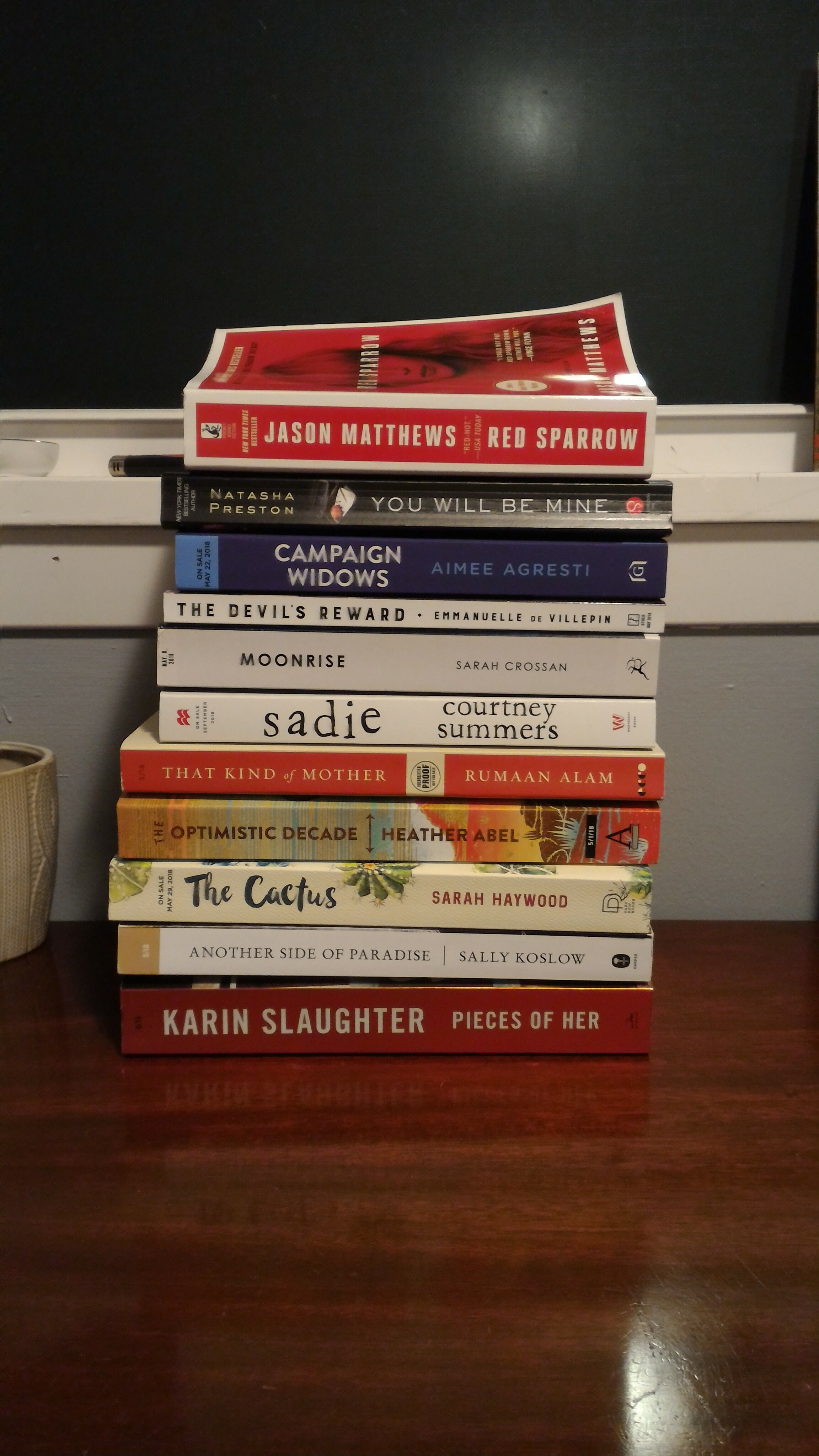 My recent book haul. Some are ARCs that I got from the bookstore I work