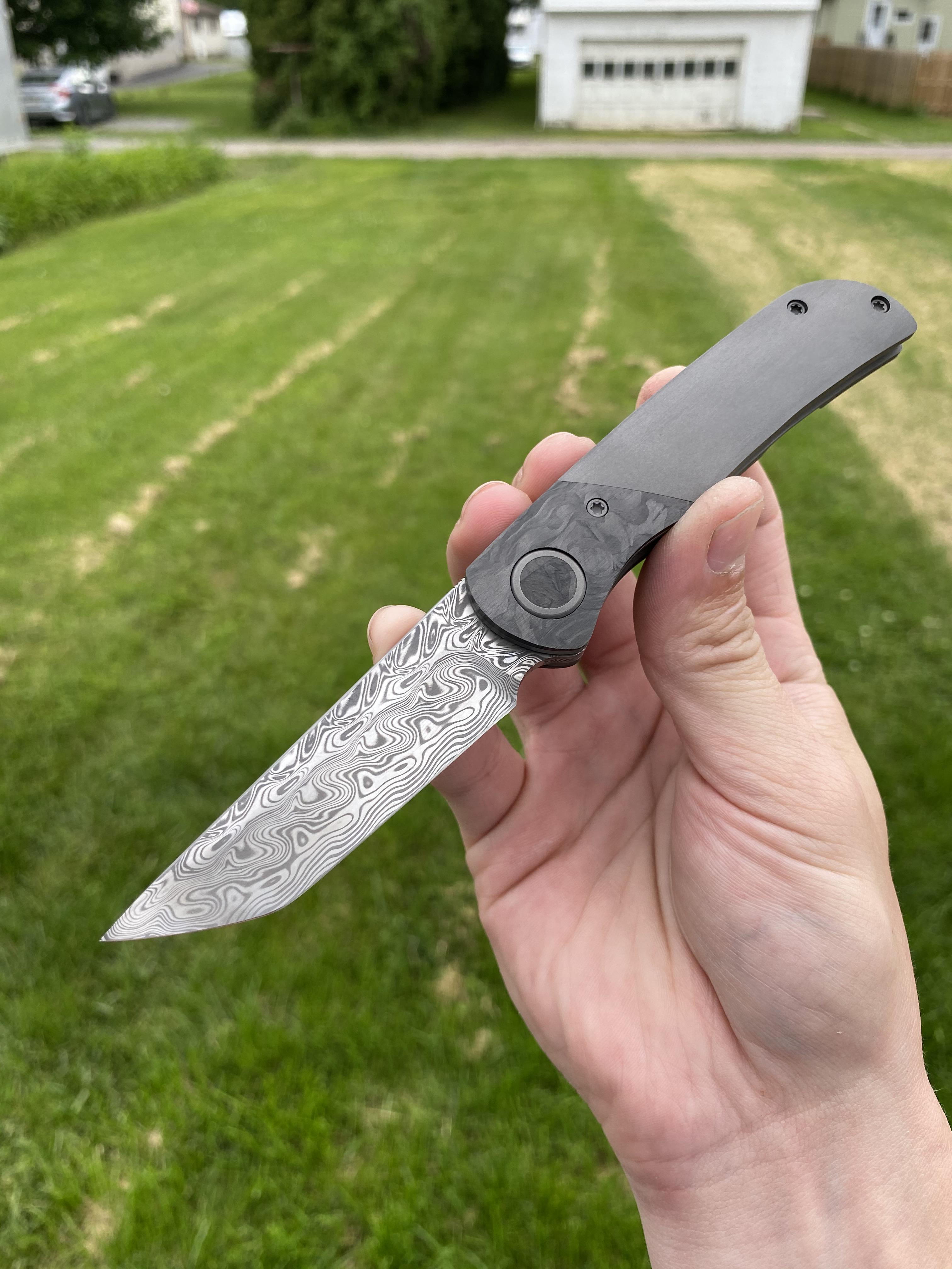 Another Heian completed. Bolsterlock with damasteel blade and marbled